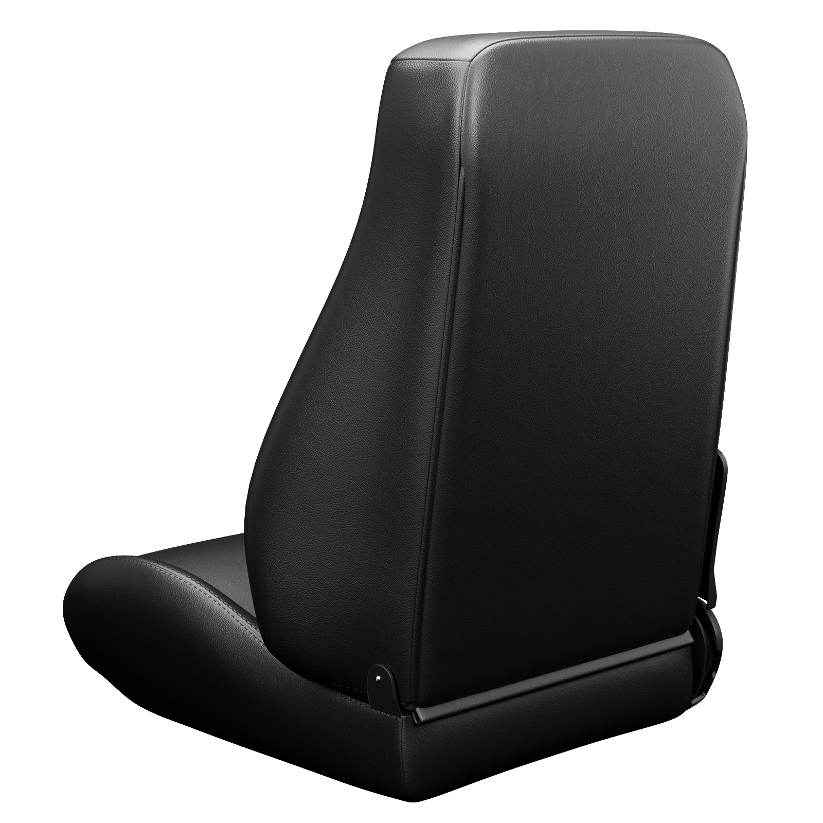 Siège baquet noir simili‑cuir lisse vue arrière