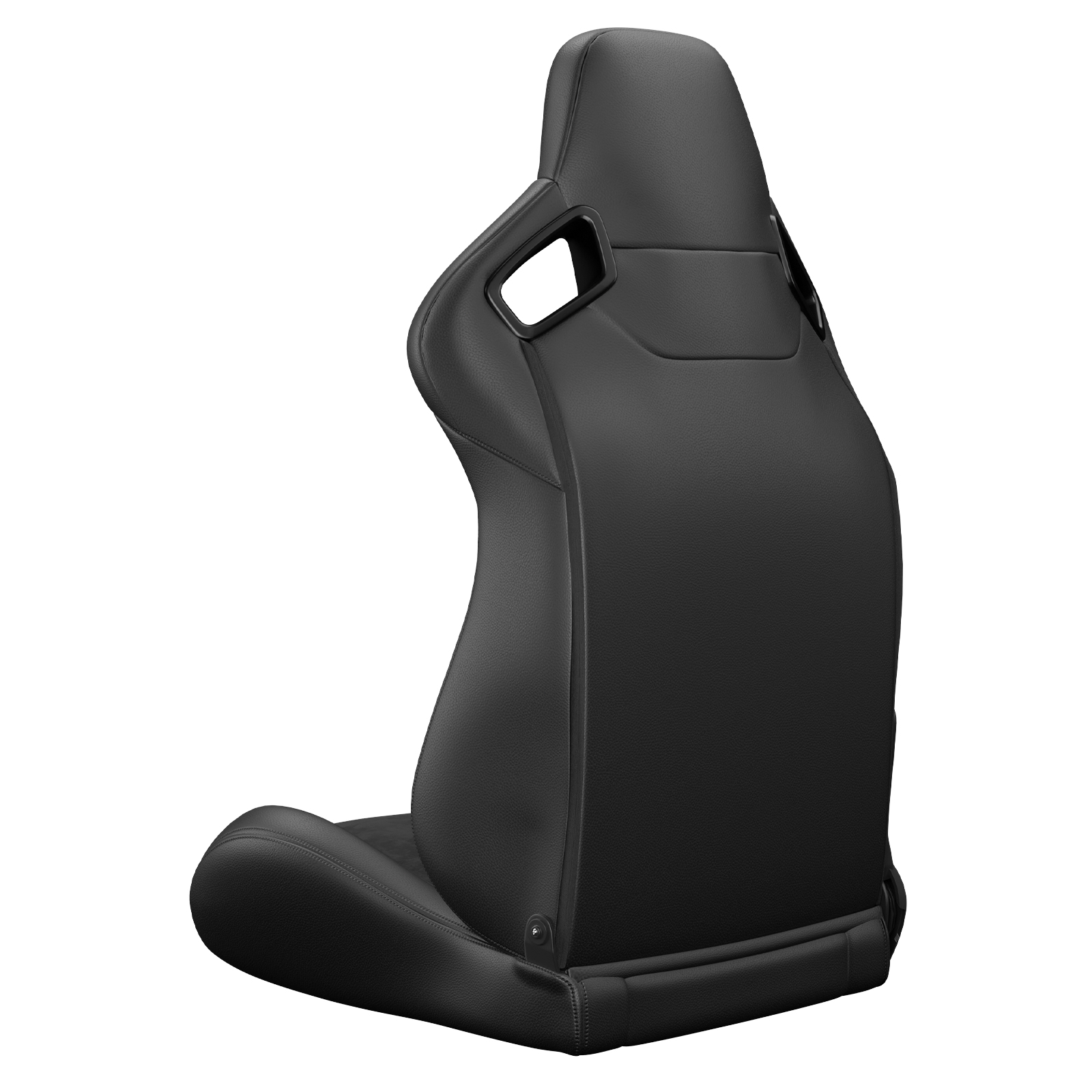 Siège baquet noir simili‑cuir vue arrière