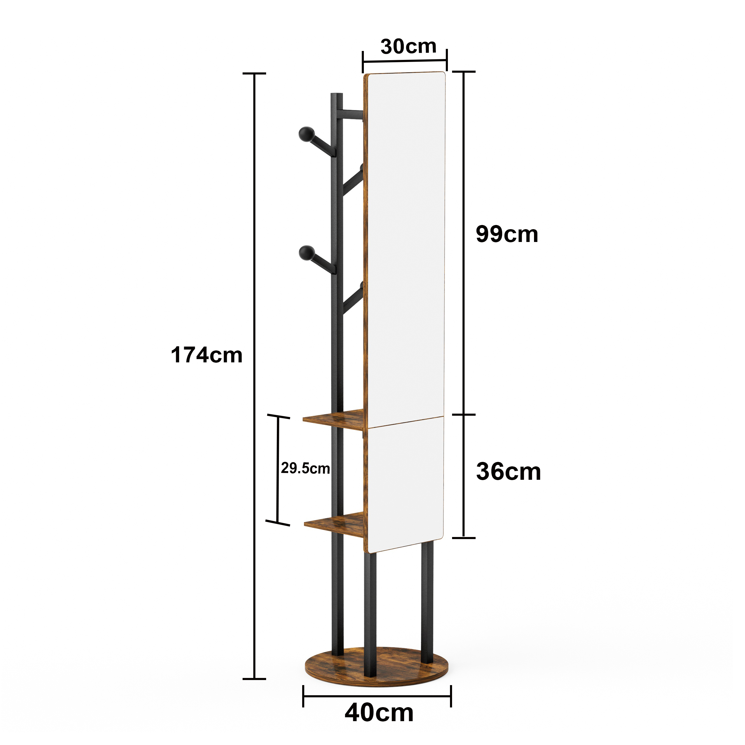 Dimensions du miroir