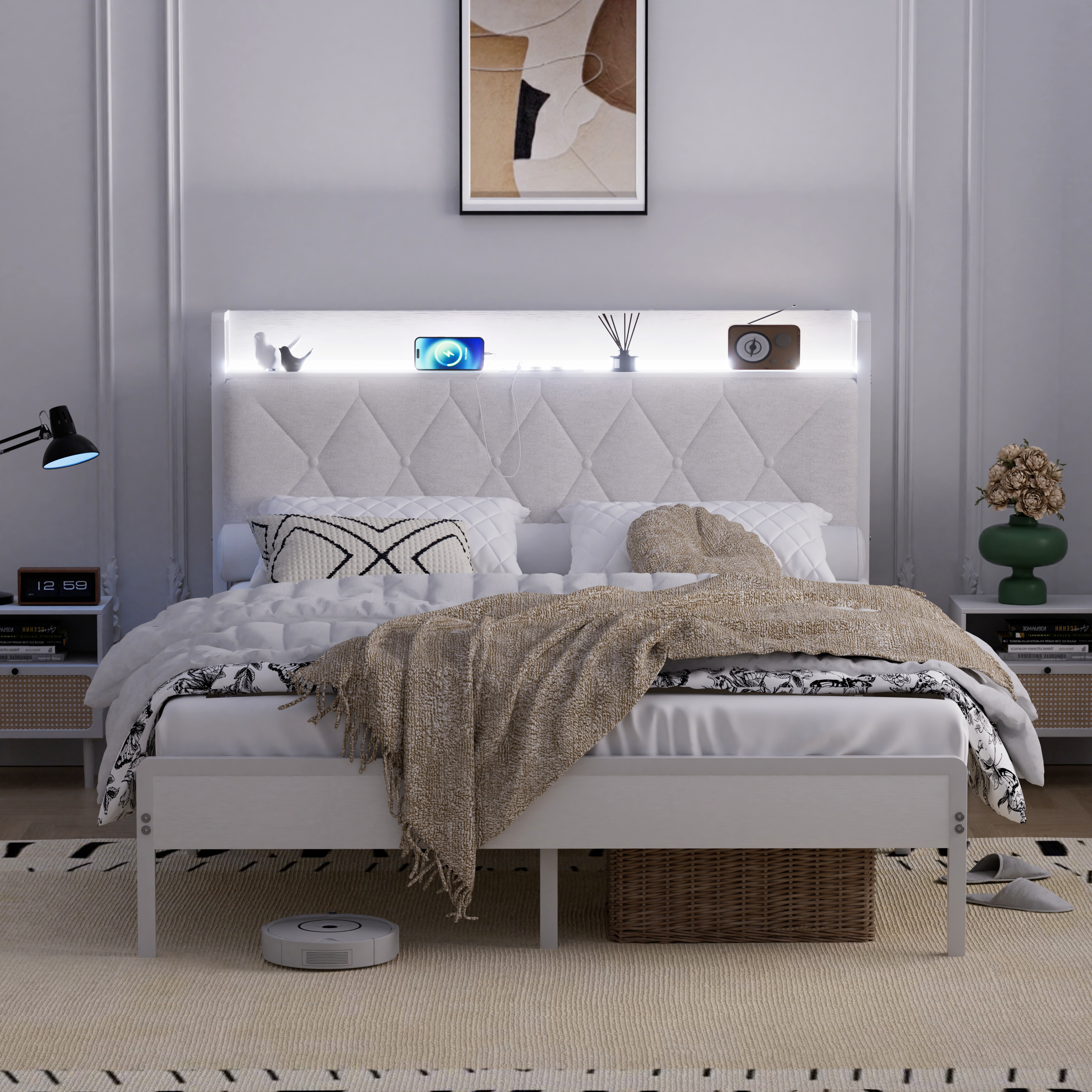 Lit Blanc 140 x 190 cm 5