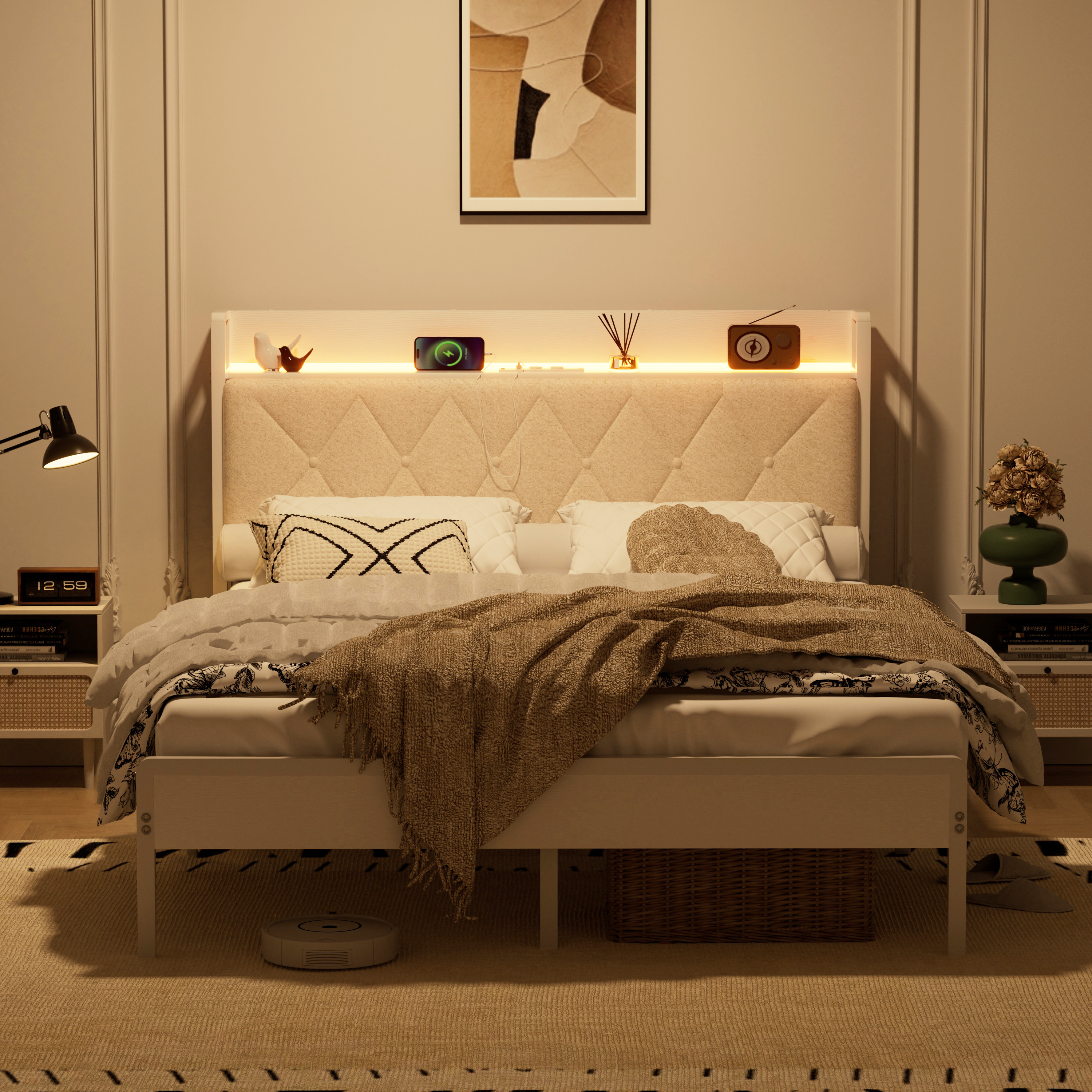 Lit Blanc 140 x 190 cm 4