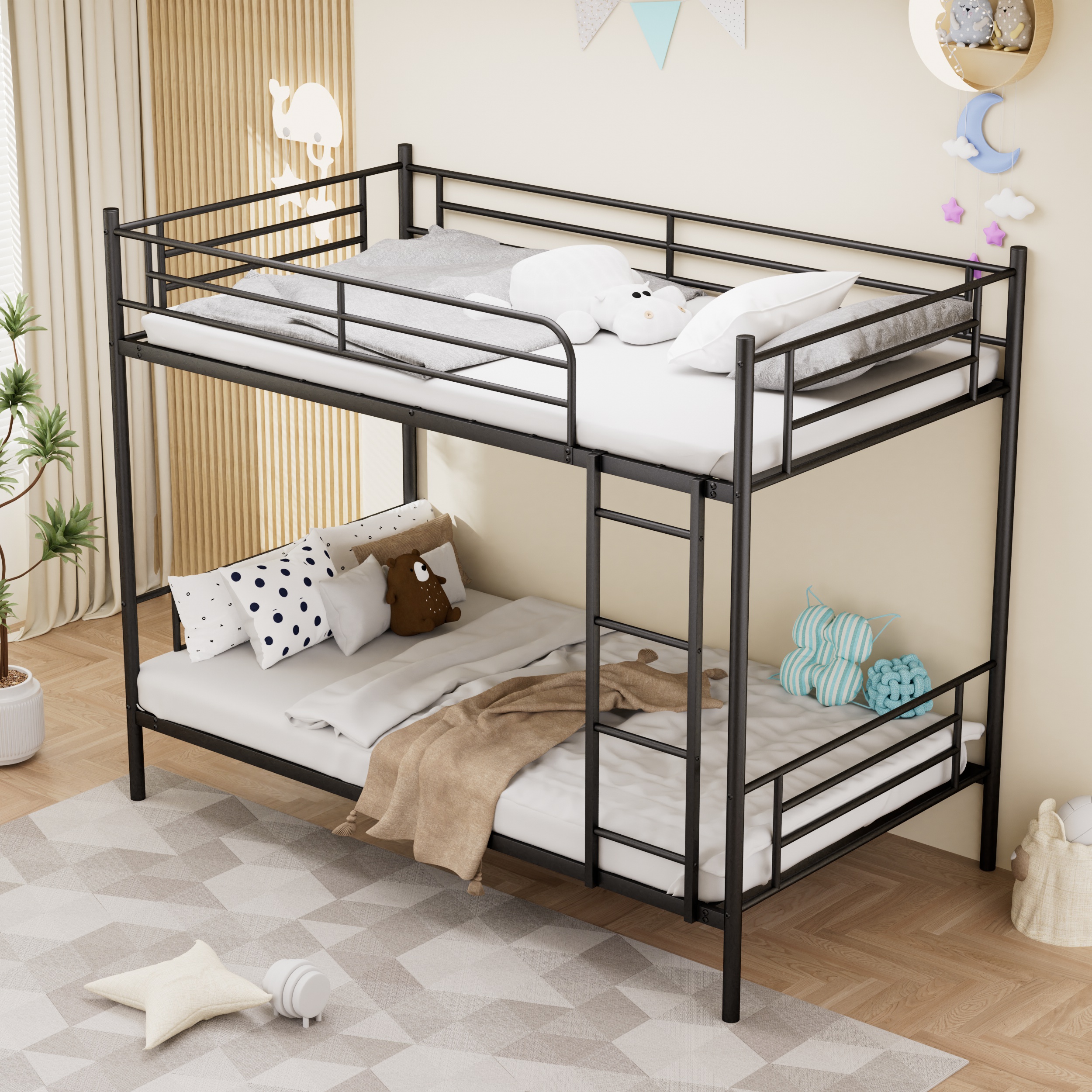 90x190cm großes Etagenbett, Hochbett mit Metalltre