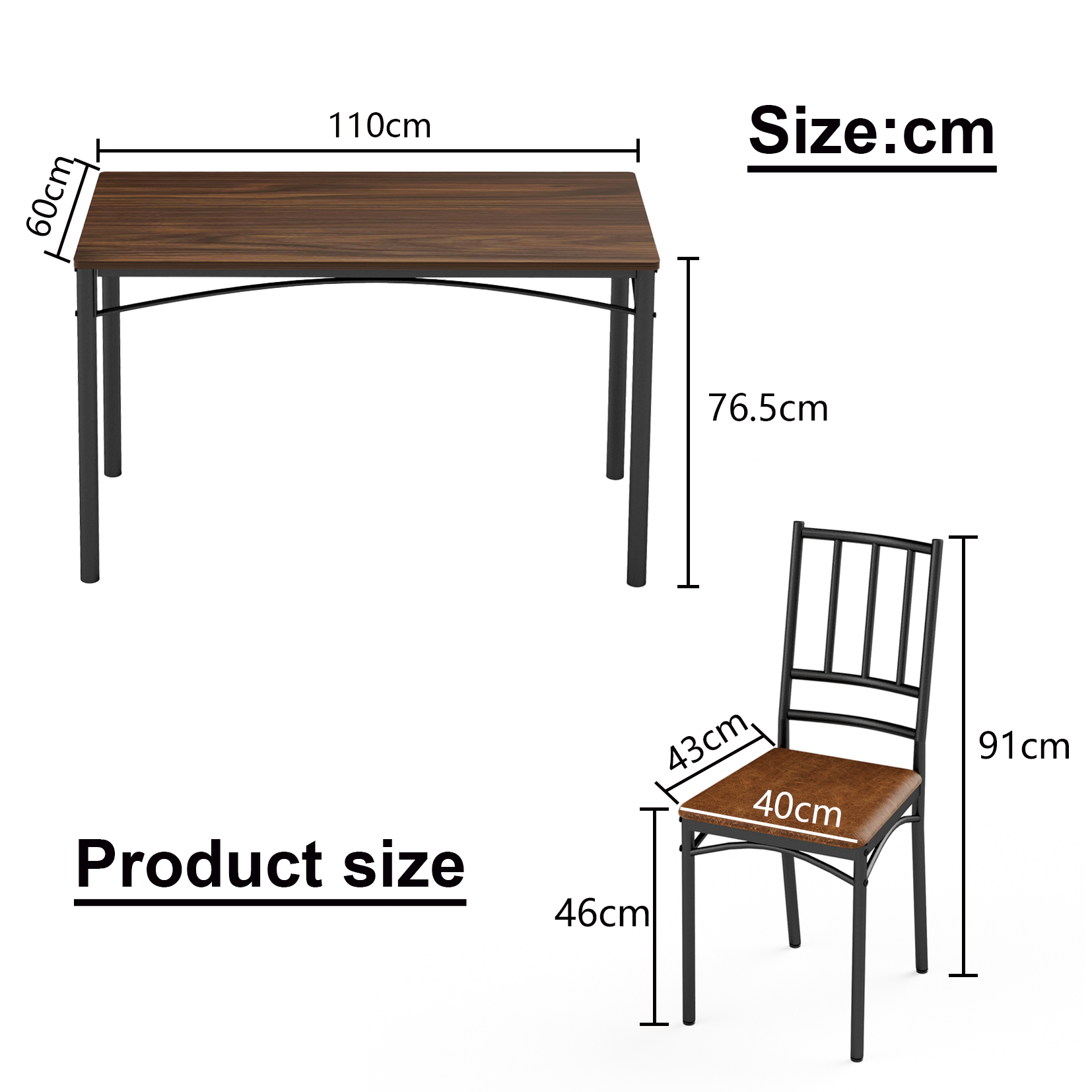 Dimensions du table haute