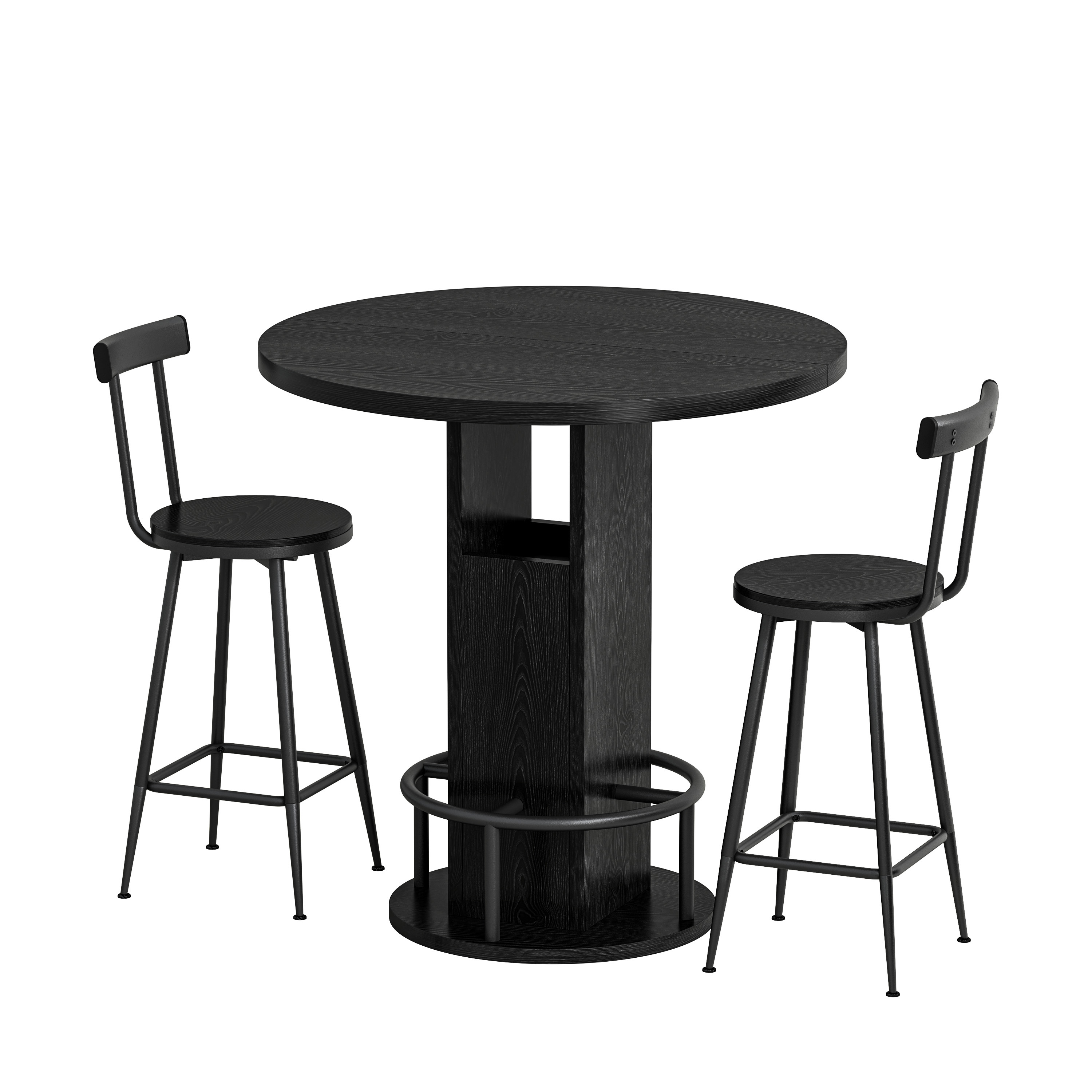 Table à manger ronde Ø80 cm, design Mid-Century moderne, pour 4 personnes, pieds libres suffisants, s'intègre aux espaces compacts, pour cuisine et salle à manger, style équilibré, repas conviviaux, élégance intemporelle - image 1