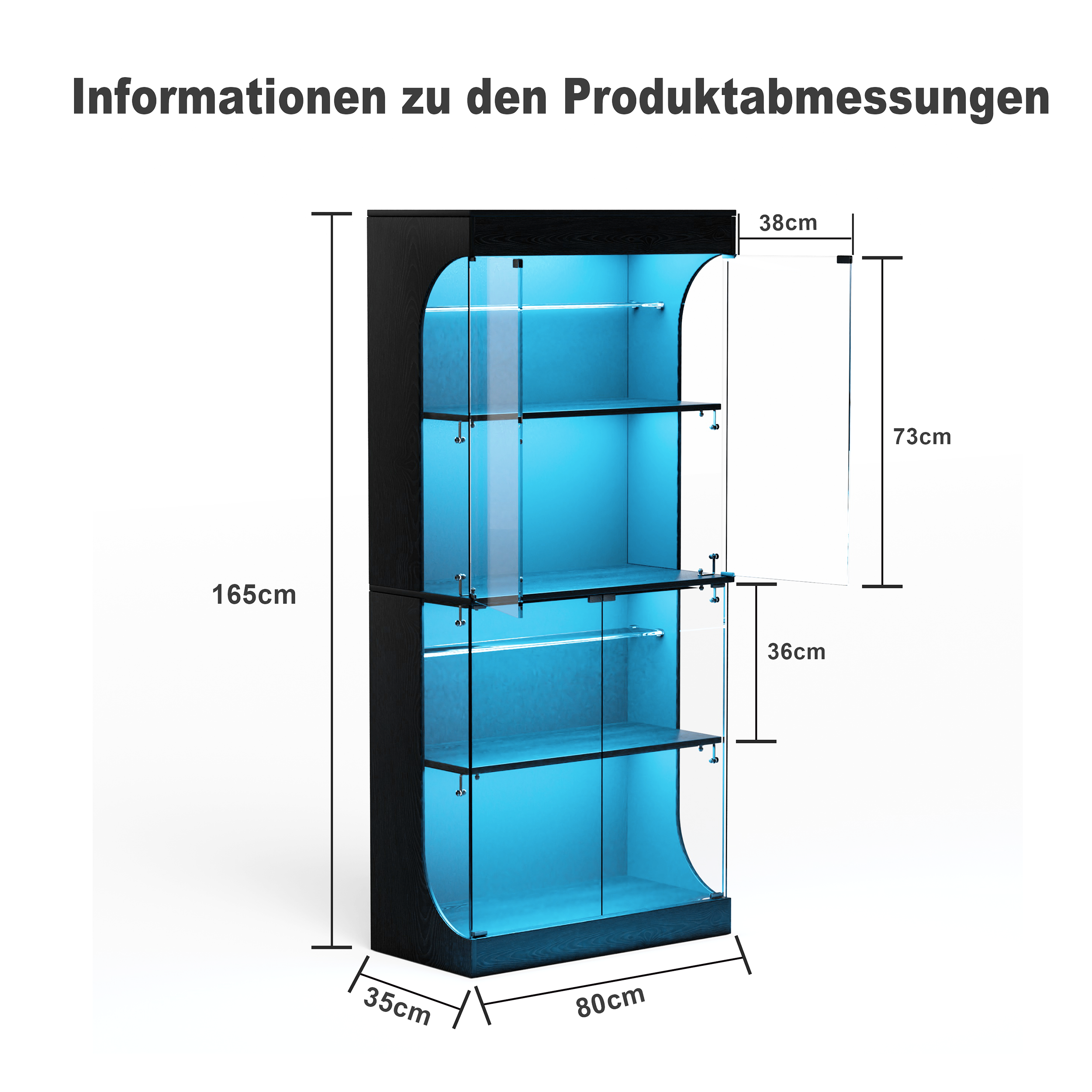 Dimensions du vitrine