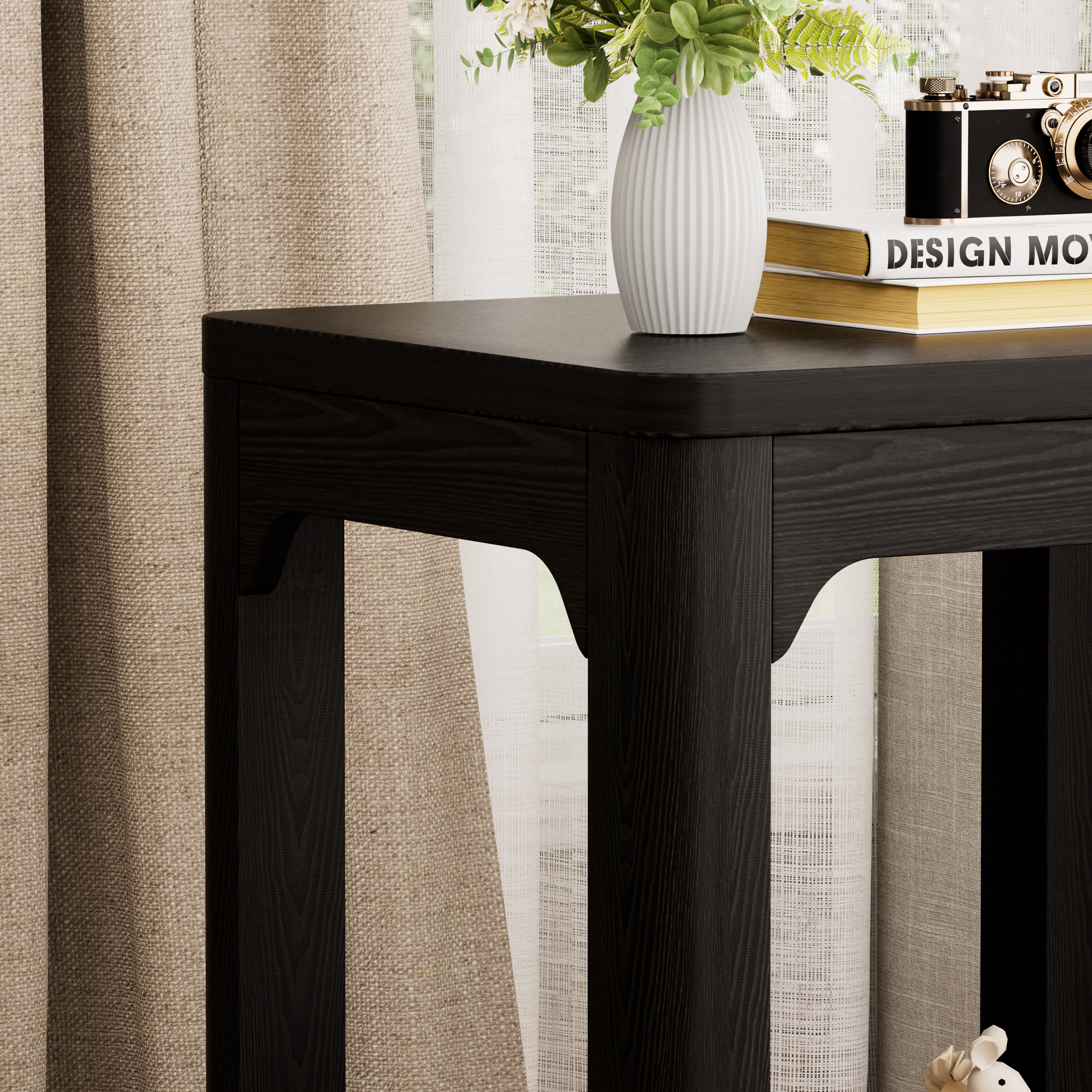 Lot de 2 tables d'appoint gigognes noires mates av - image 8