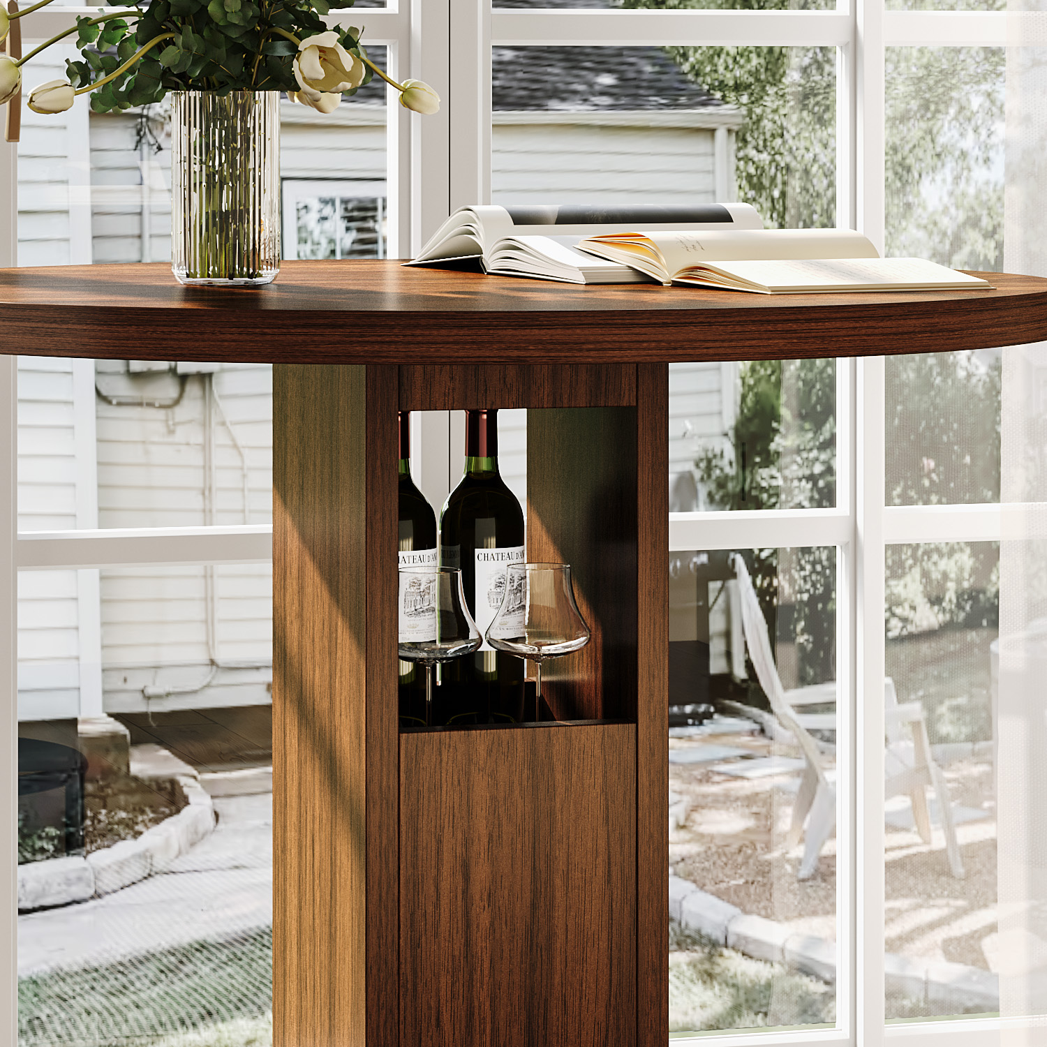 Table à manger ronde Ø80 cm en panneau de particul - image 3