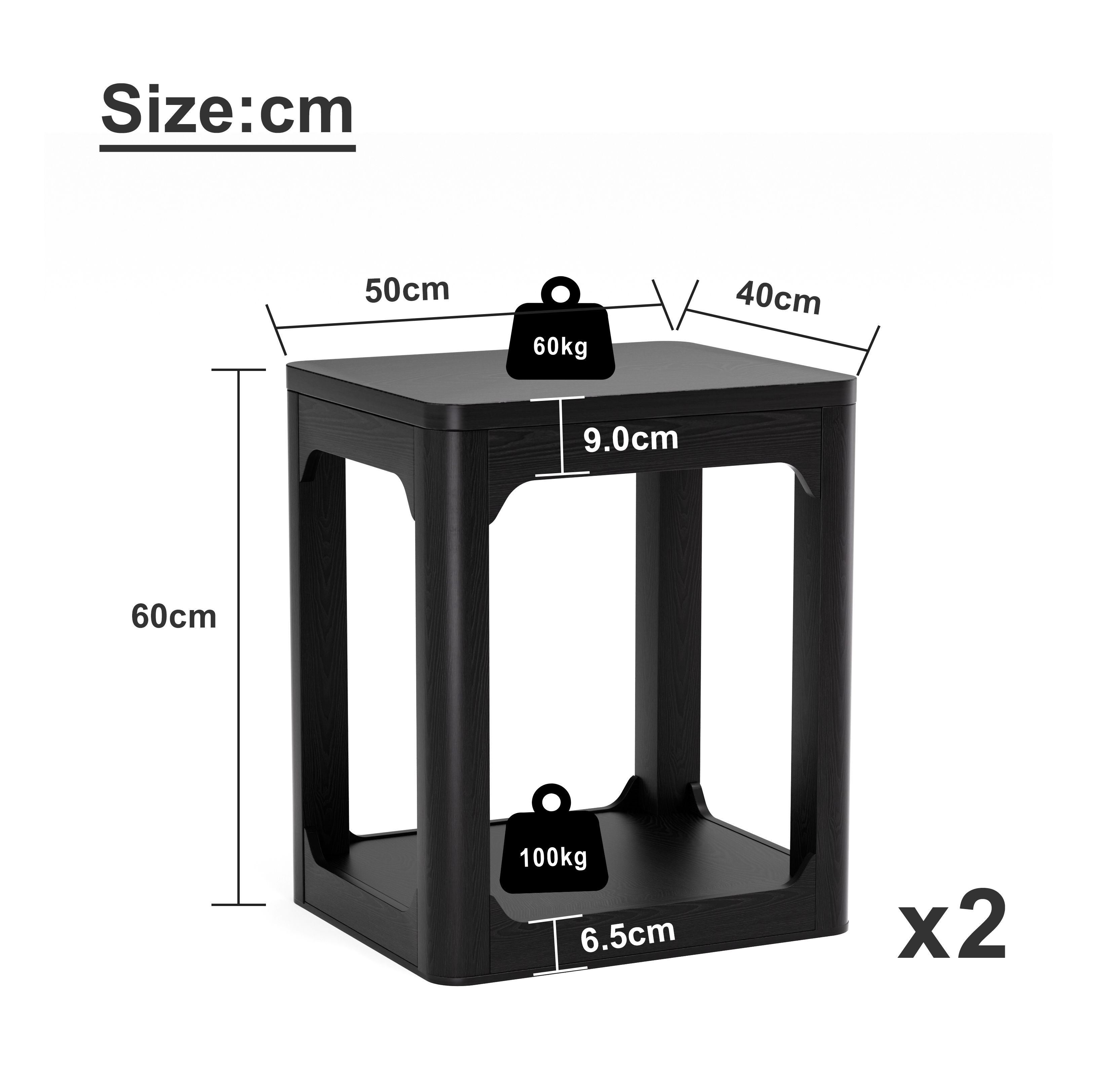 Dimensions du table d'appoint
