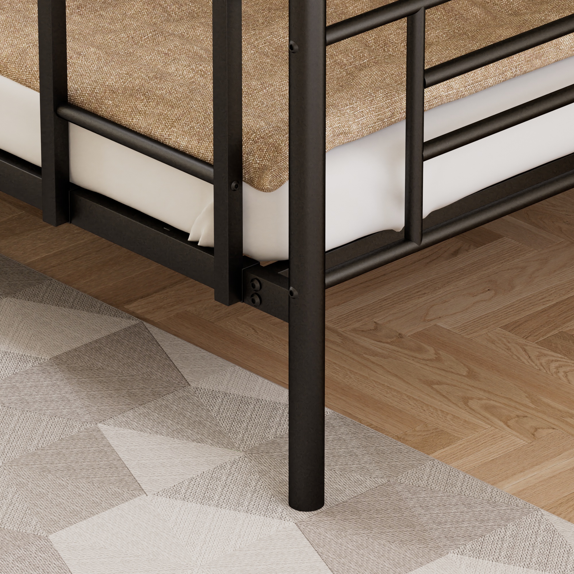 90x190cm großes Etagenbett, Hochbett mit Metalltre