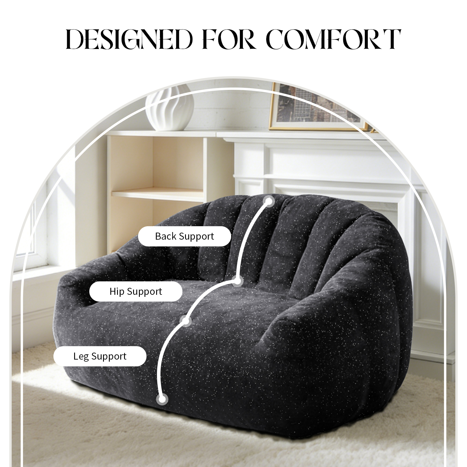 Starry Sky Bear Paw Sofa,Bean Bag Chairs Comfy Bea