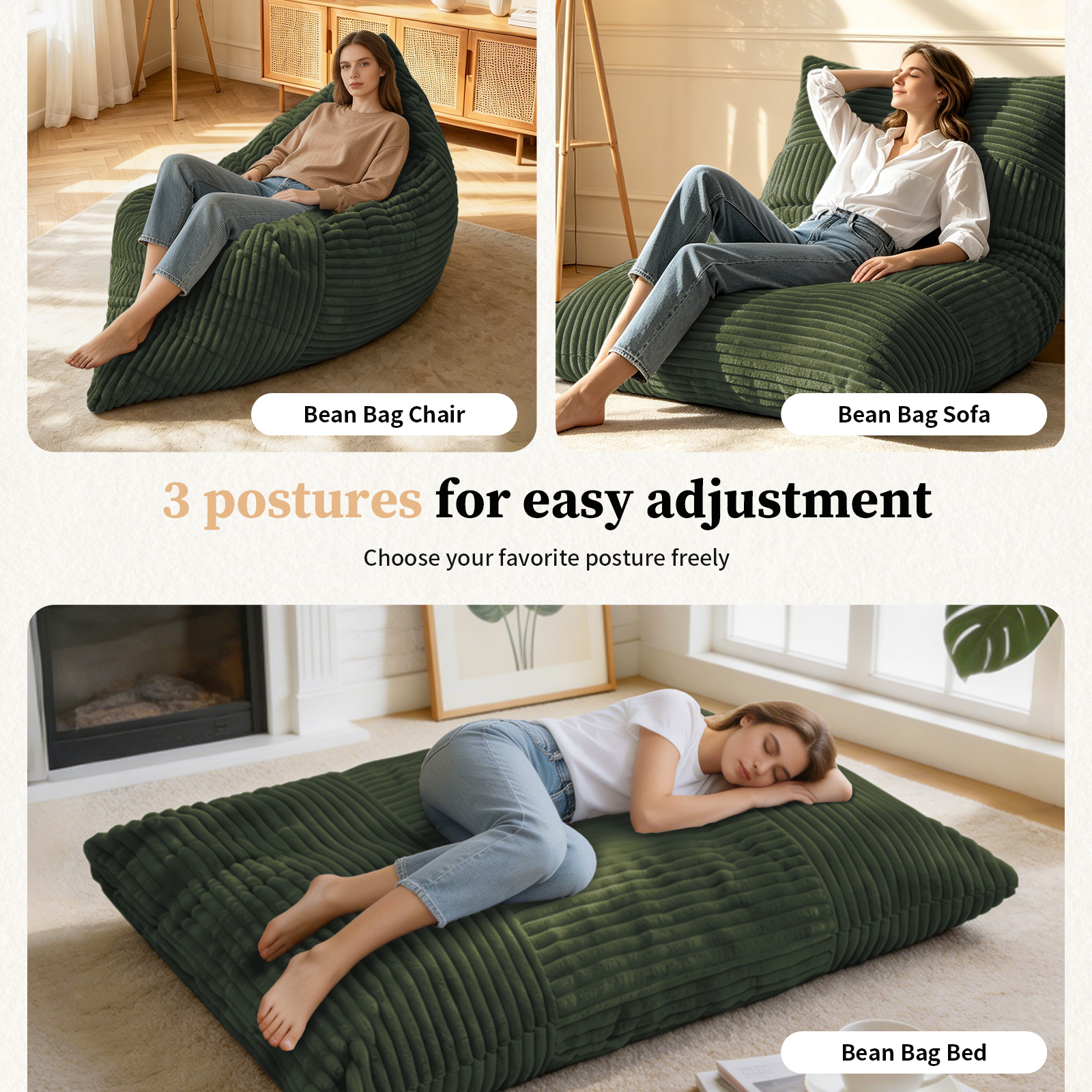 DDY-LVSE Oversized Convertible Bean Bag Chair – Yo