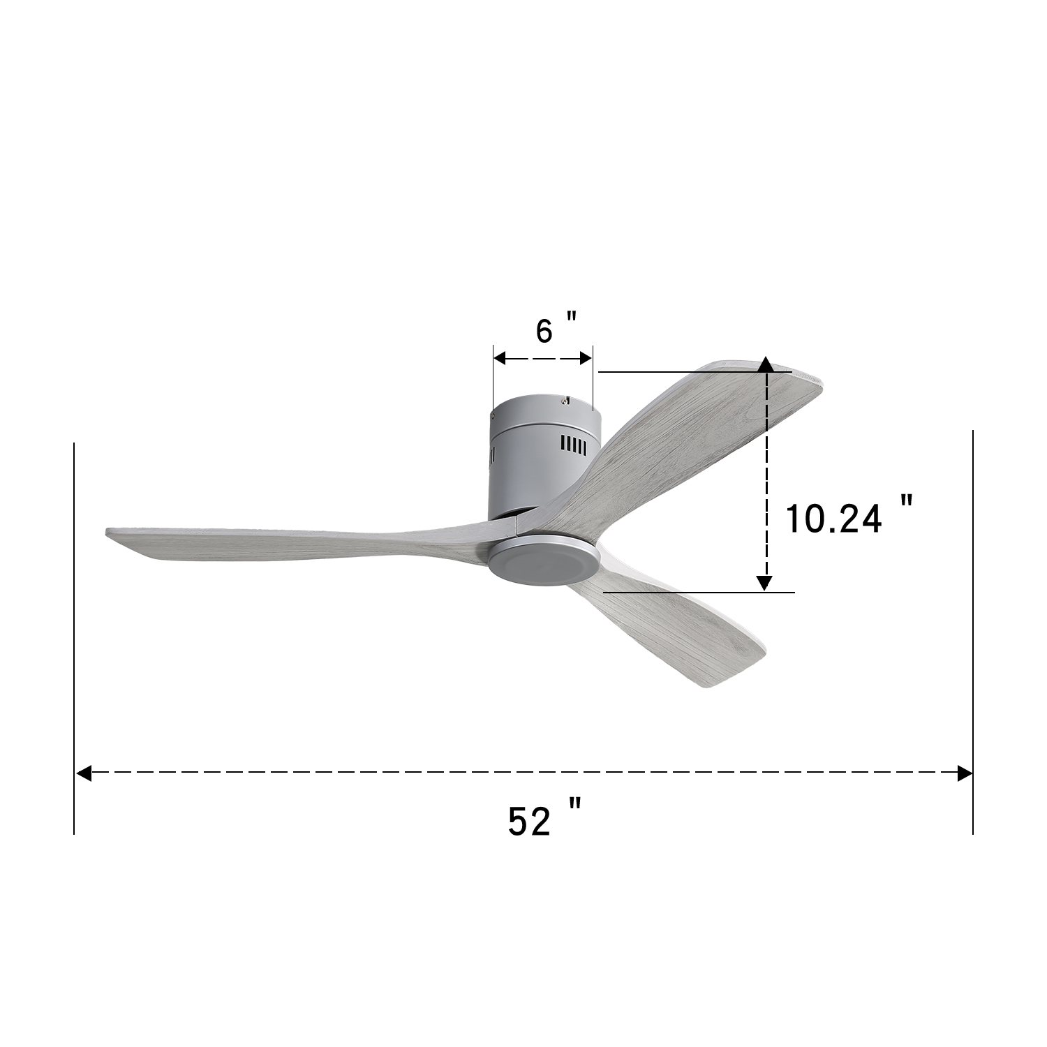 Dimensions ventilateur plafond 52 pouces