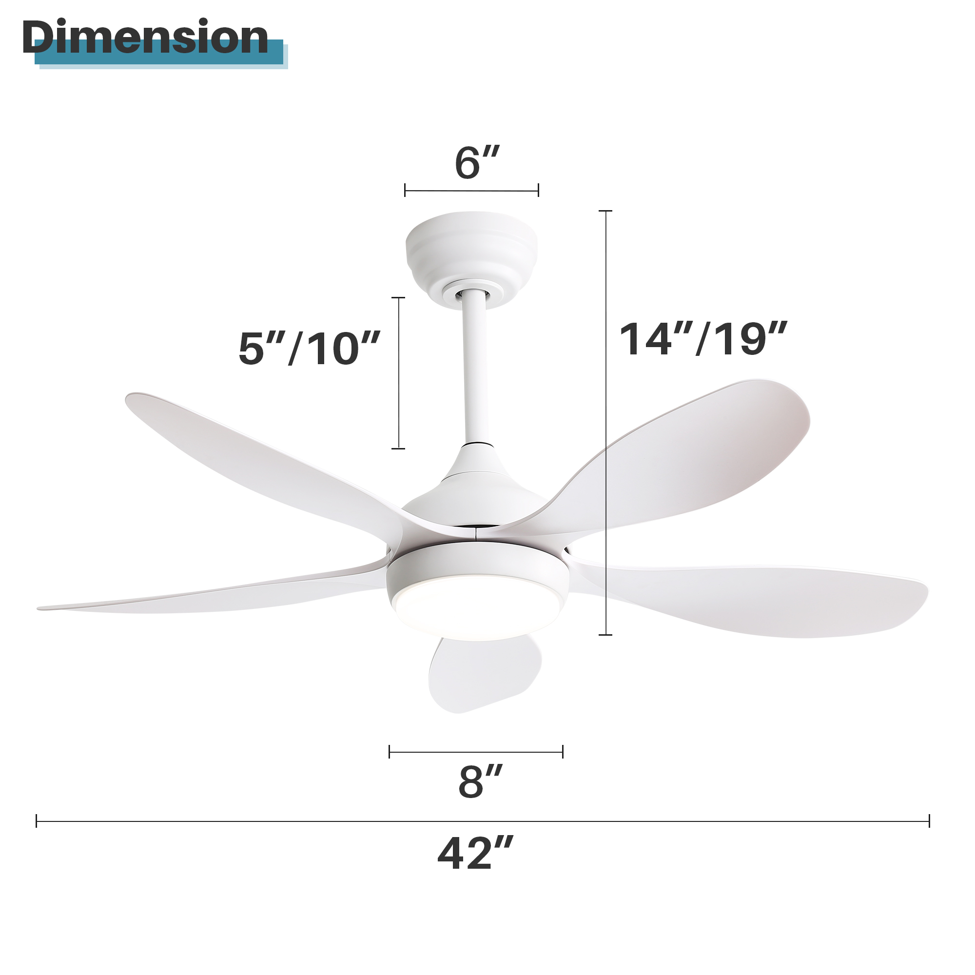 Dimensions ventilateur plafond 42 pouces