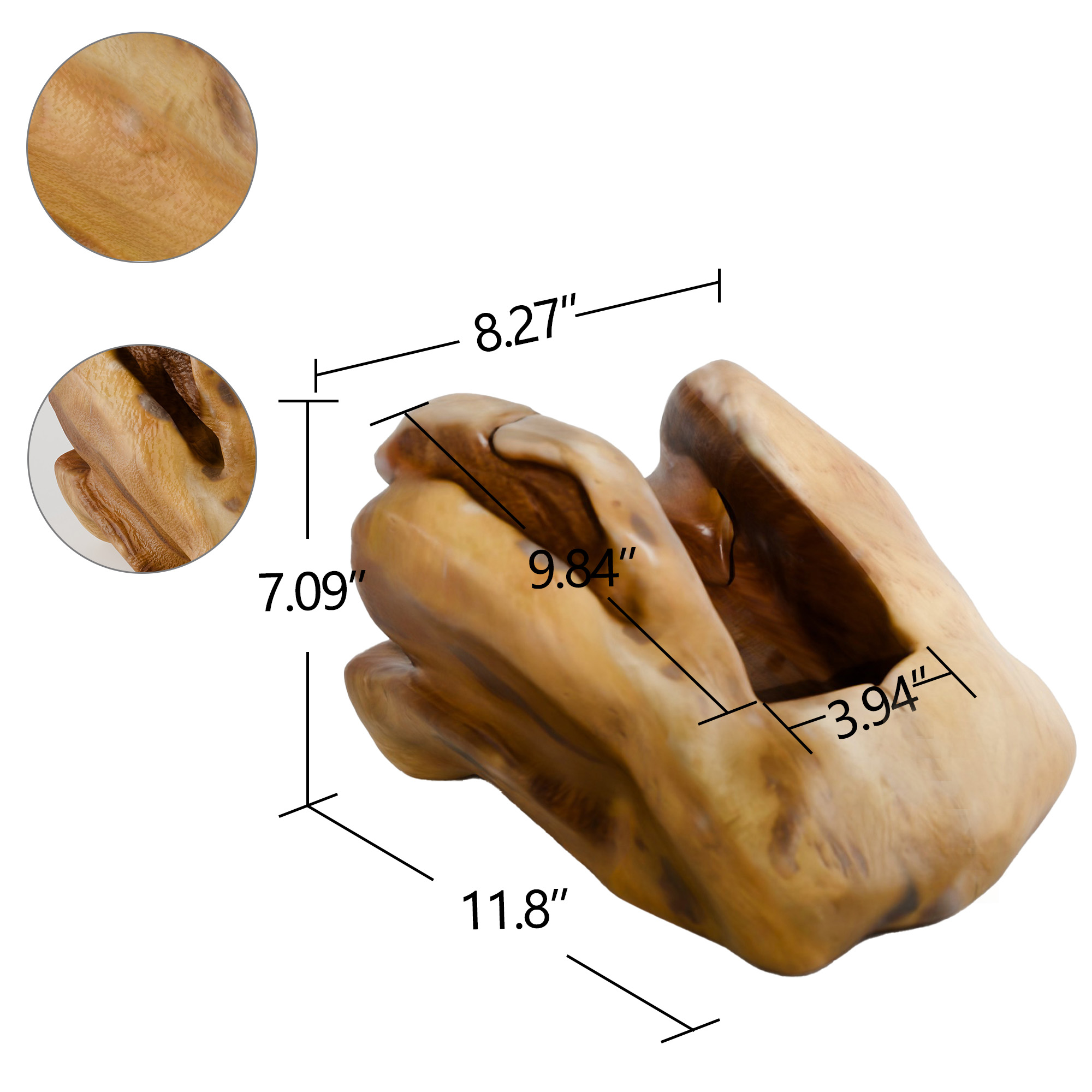 Range-bouteilles, 30 x 21 x 18 cm, bois massif, bois naturel - vue 1