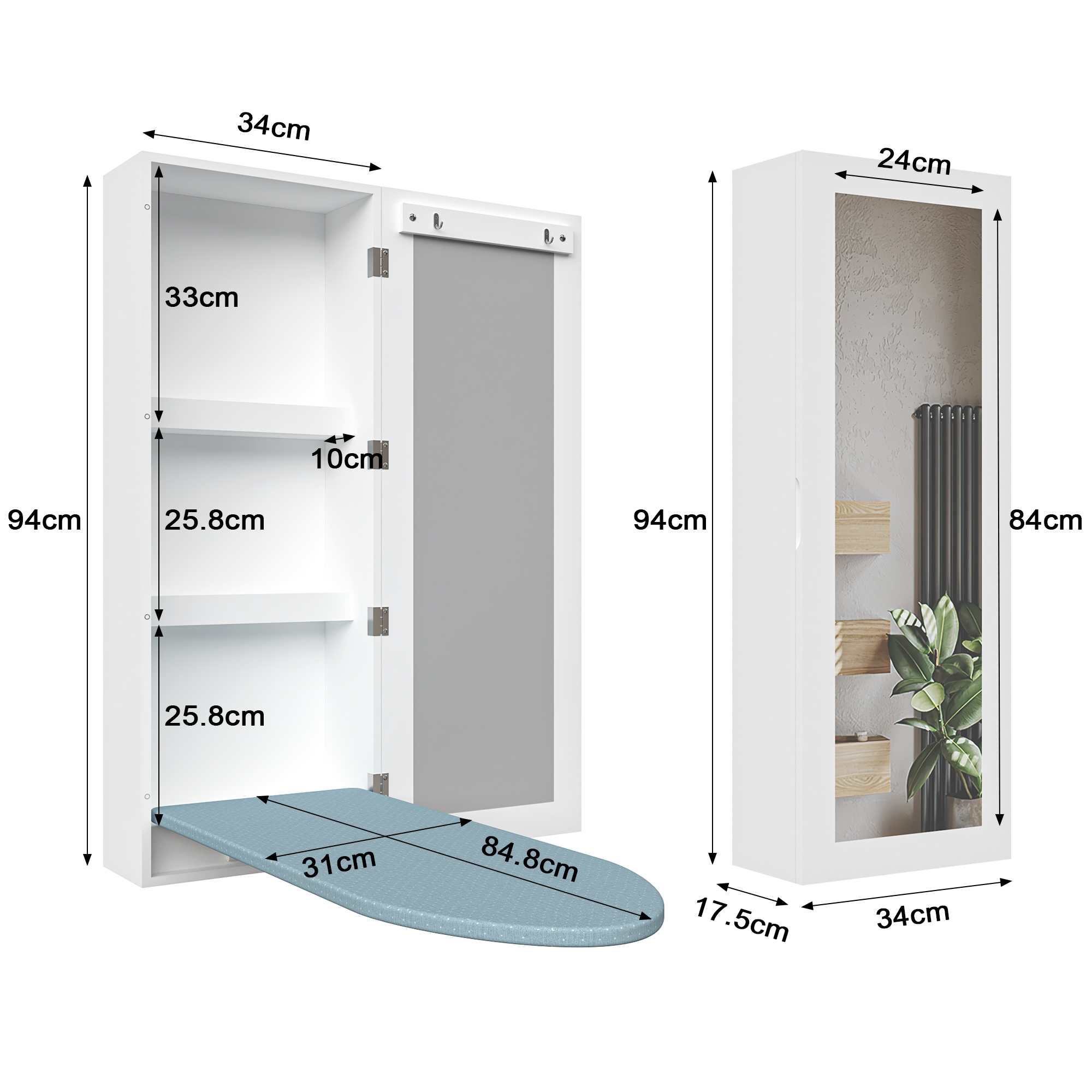 Dimensions du miroir