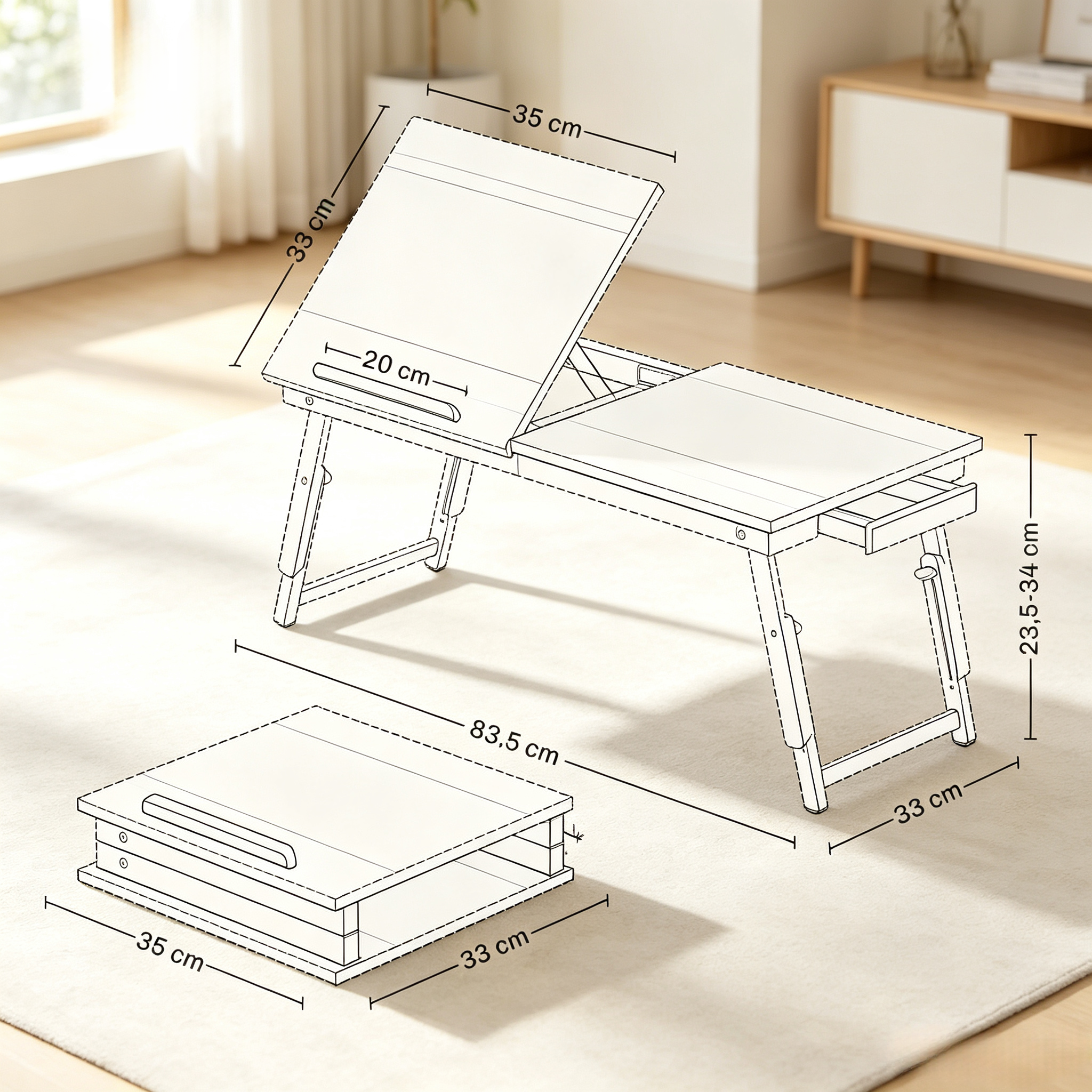 Dimensions du table d'appoint