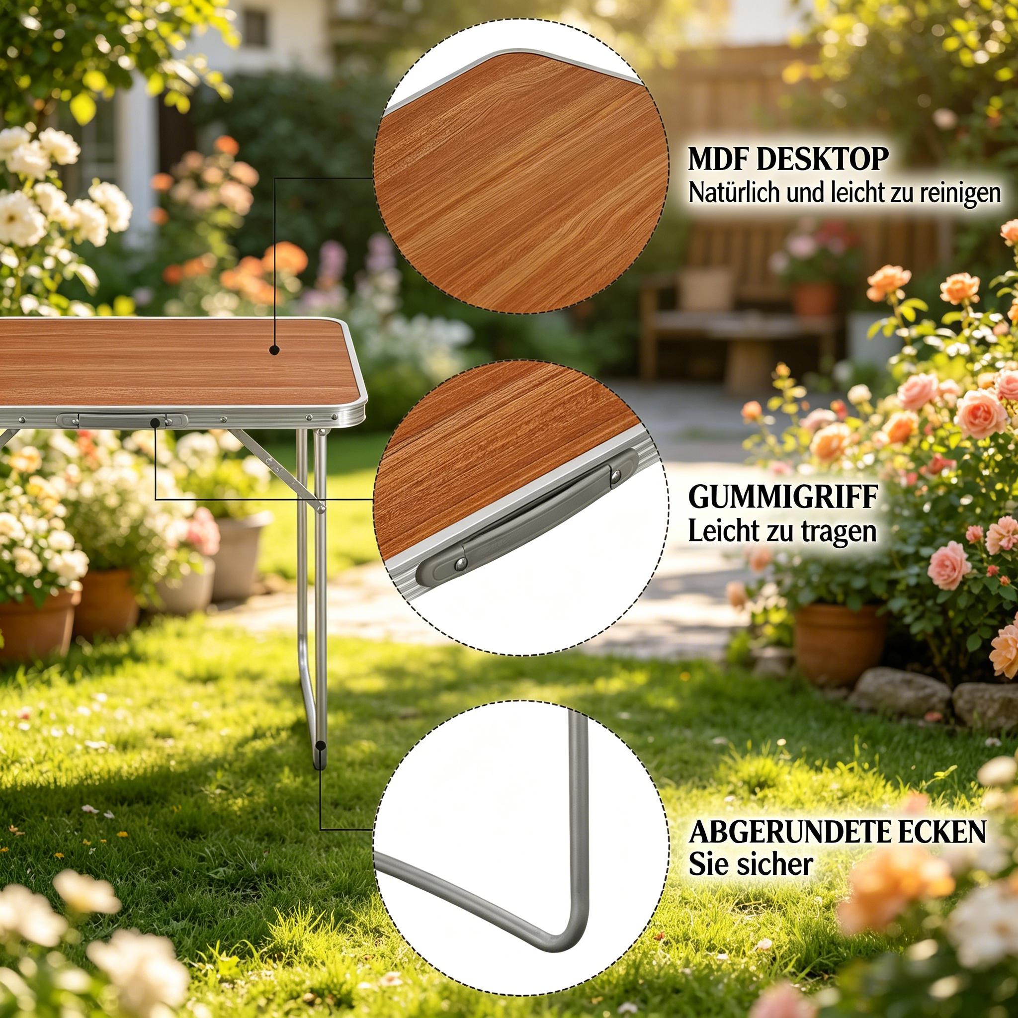 Détail du table d'extérieur