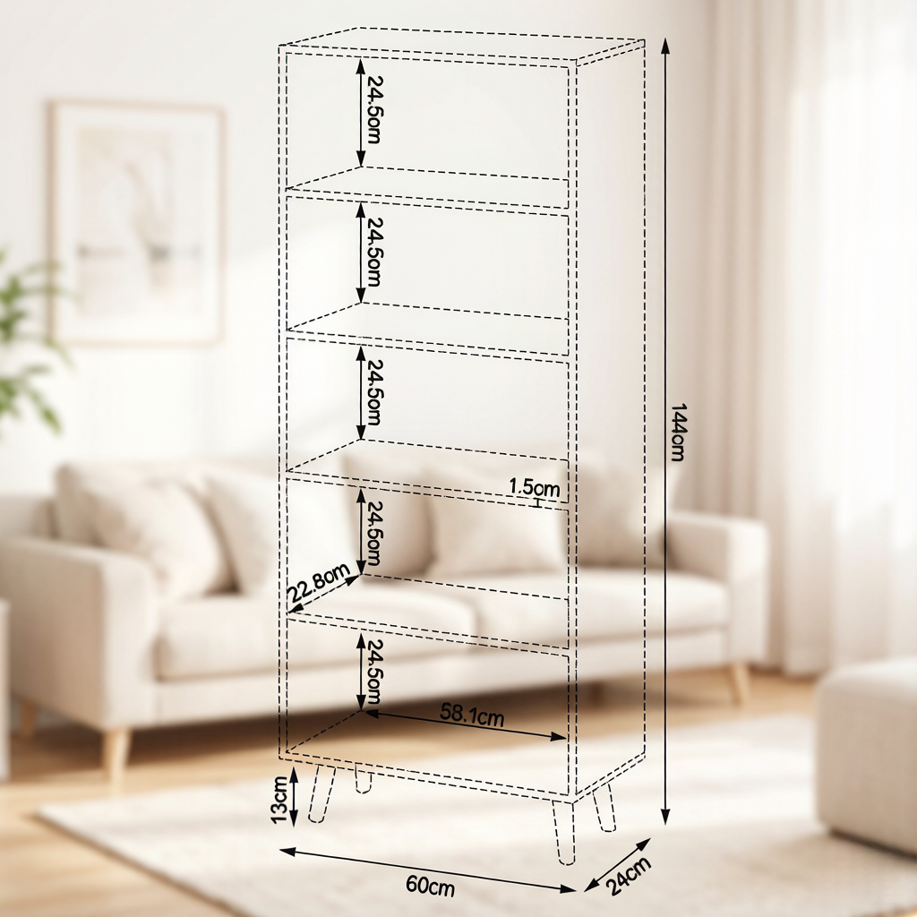 Dimensions du bibliothèque