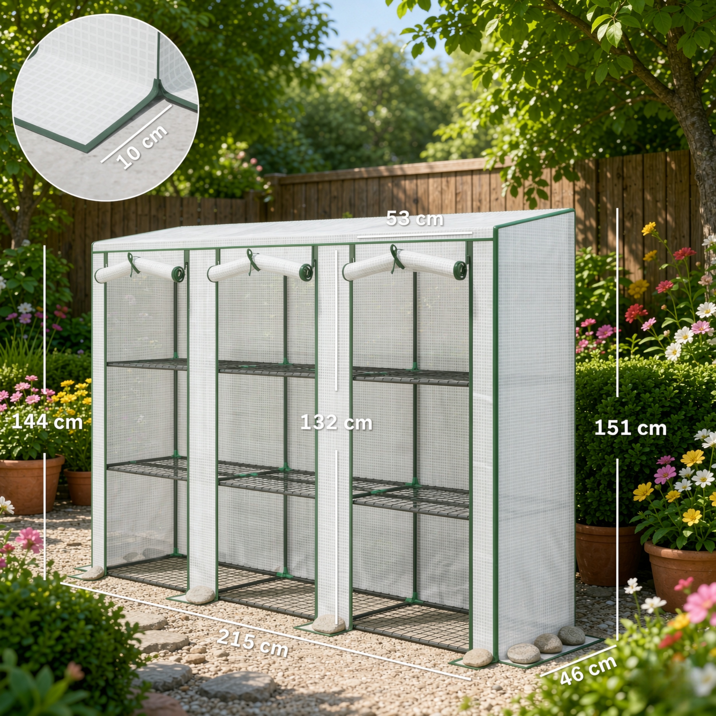 Serre de jardin avec 3 étagères, serre d