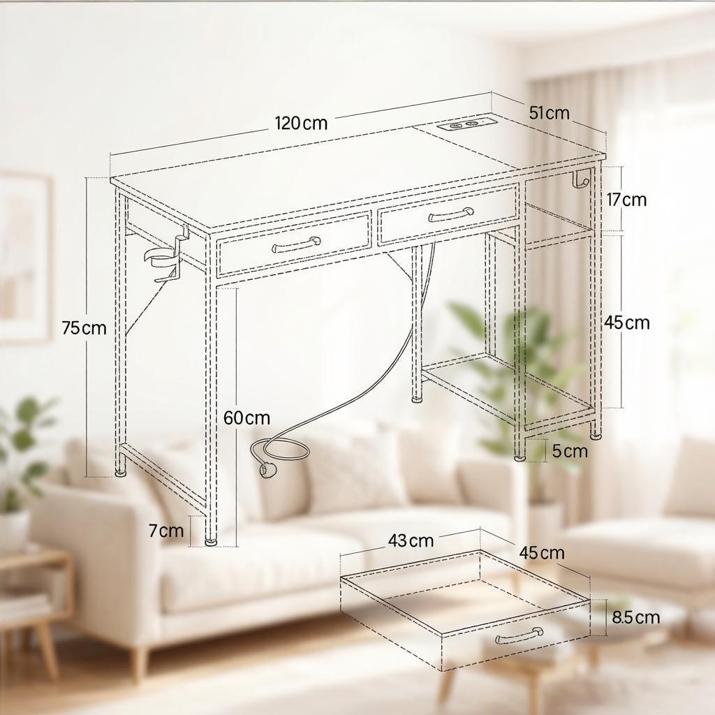Dimensions du bureau