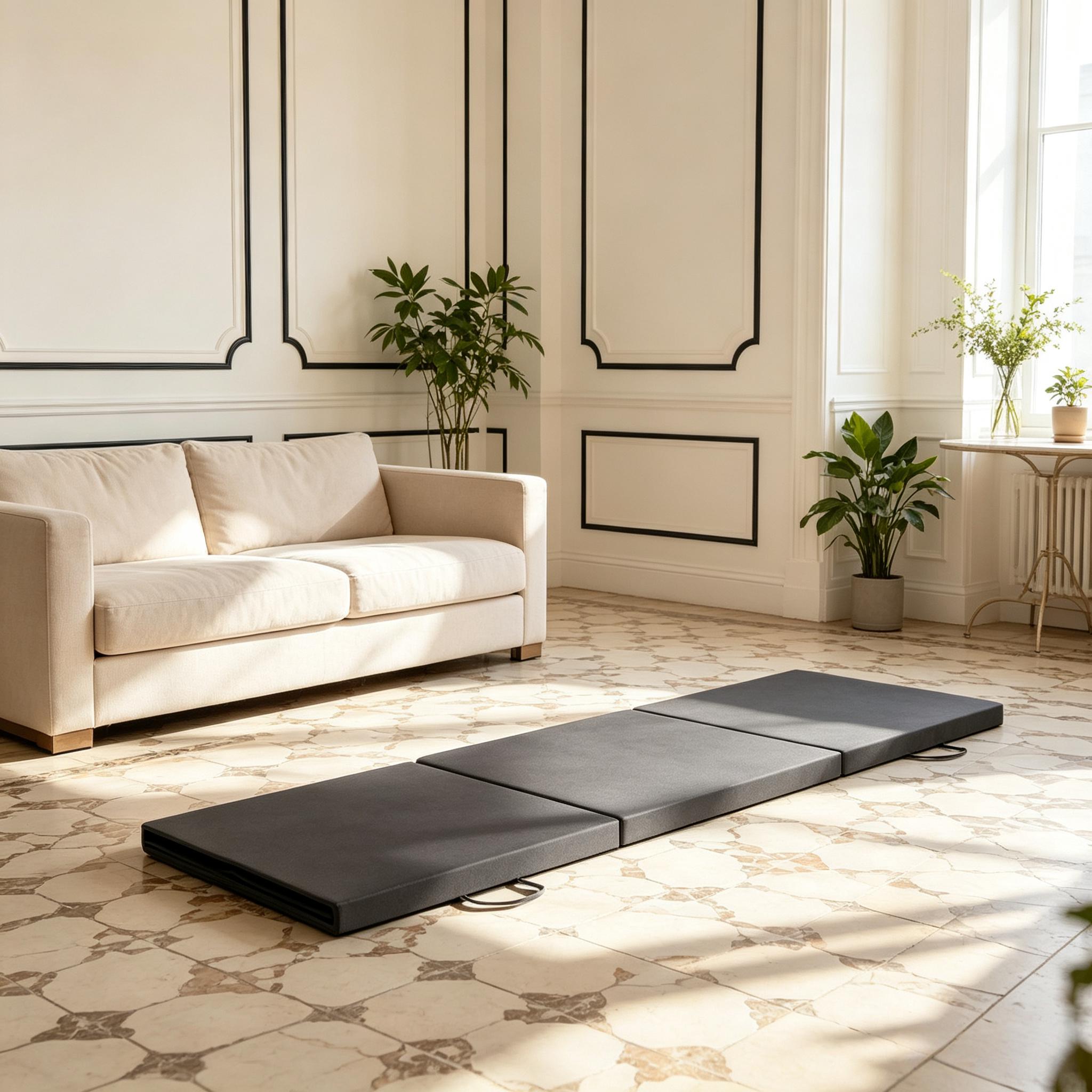 Détail du tapis de gymnastique