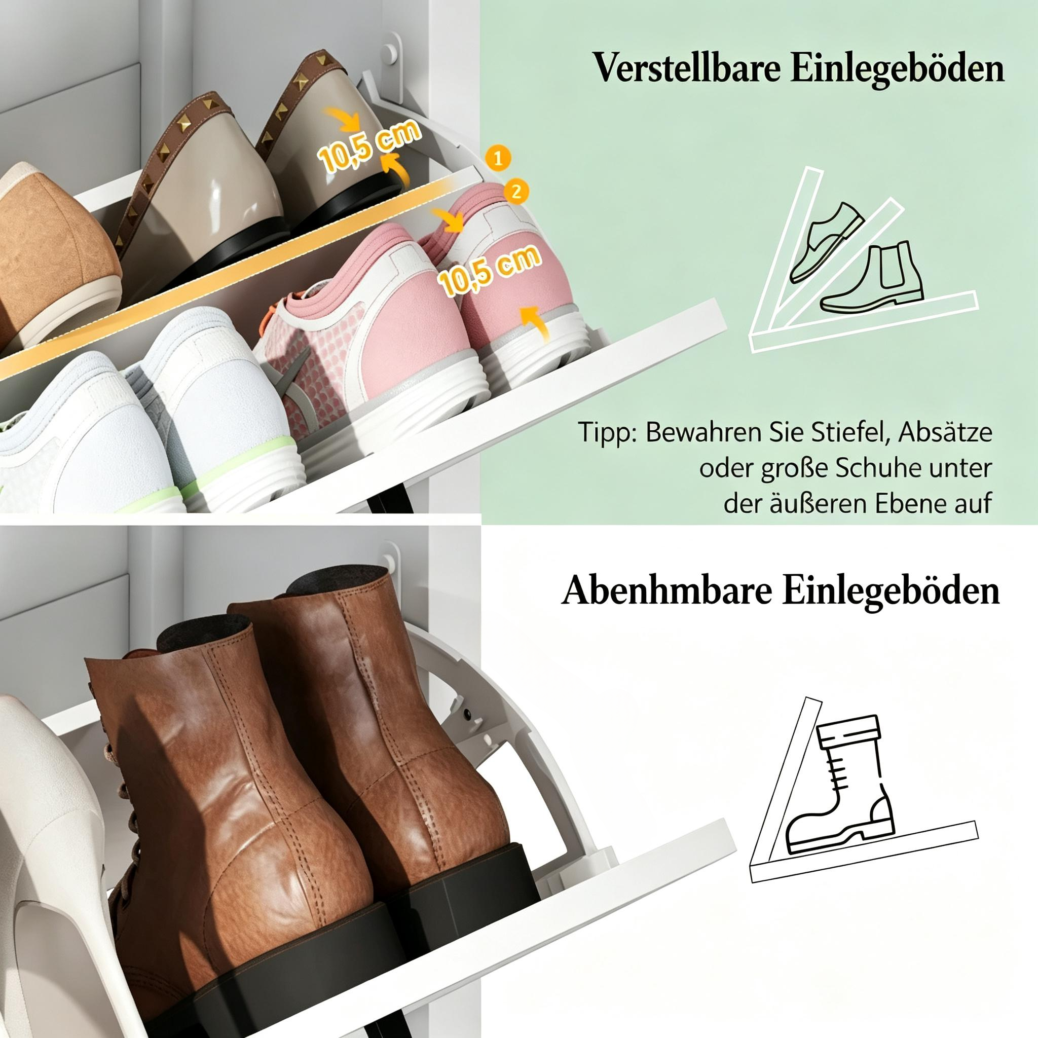 Détail du meuble à chaussures