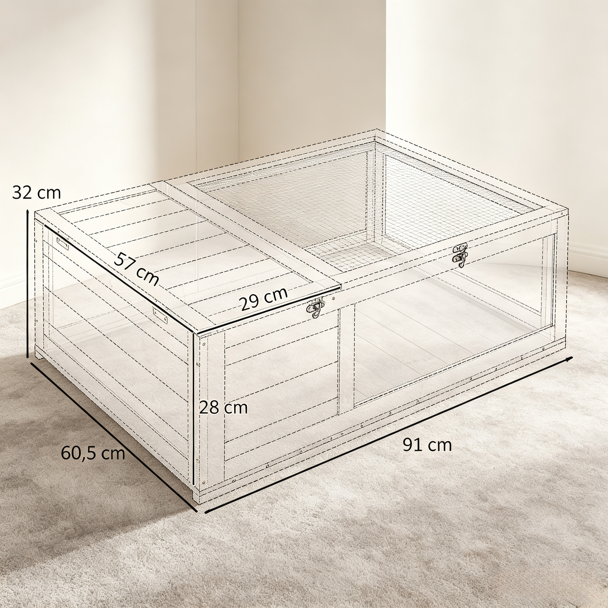Dimensions du enclos extérieur