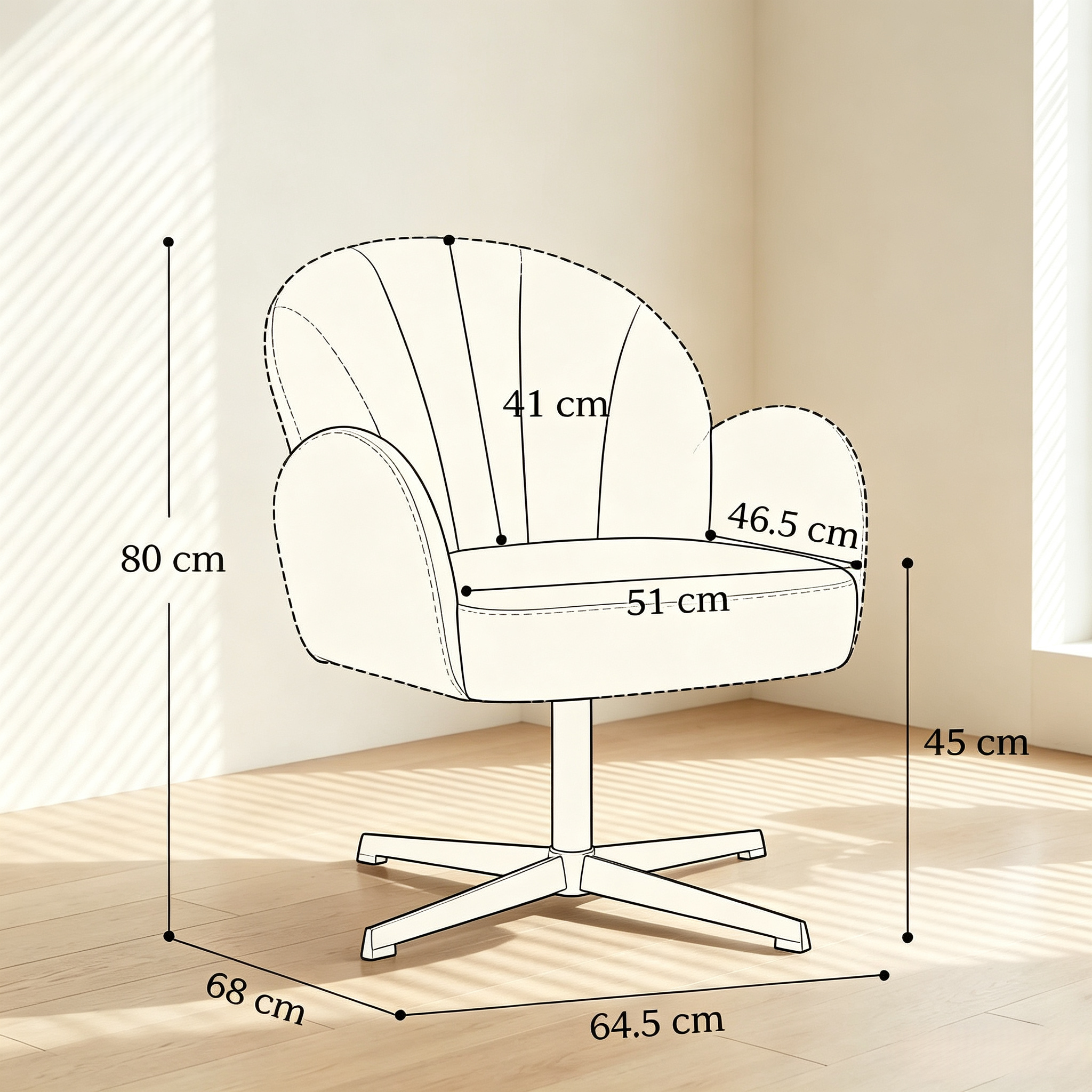 Dimensions du fauteuil d'appoint