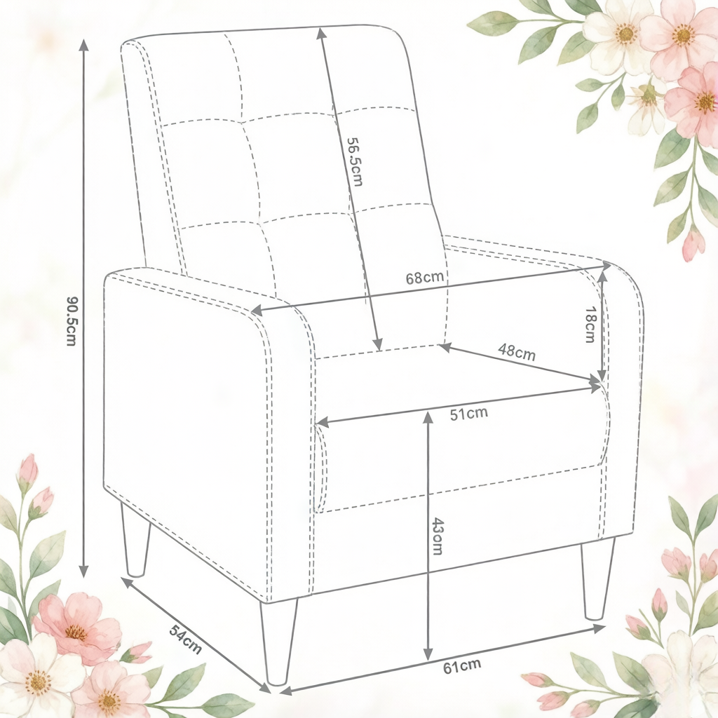 Dimensions du fauteuil d'appoint