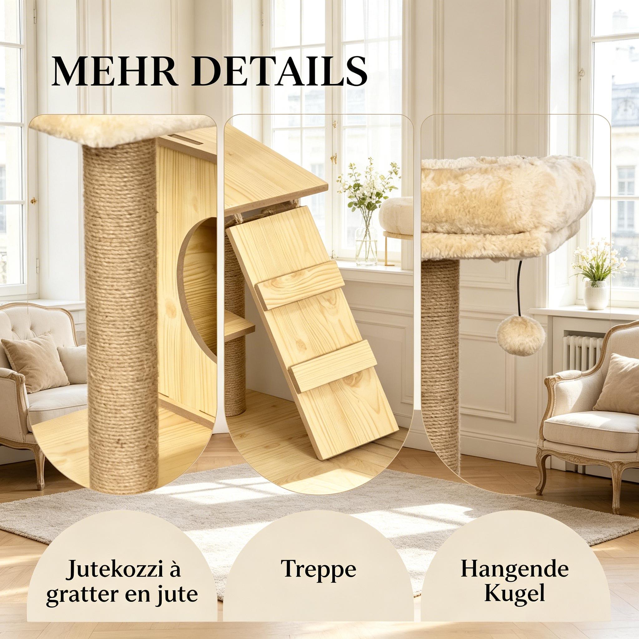 Présentation du meuble griffoir à plusieurs niveaux