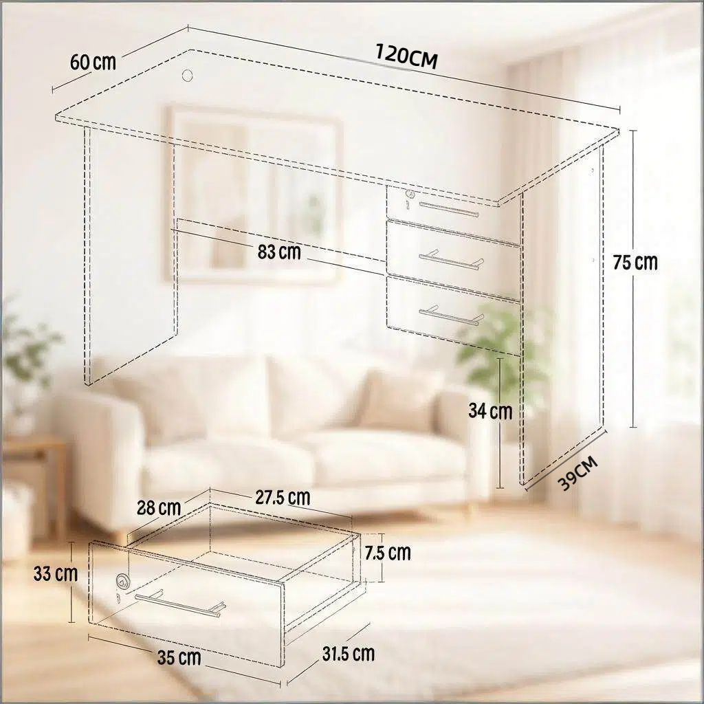 Dimensions du bureau