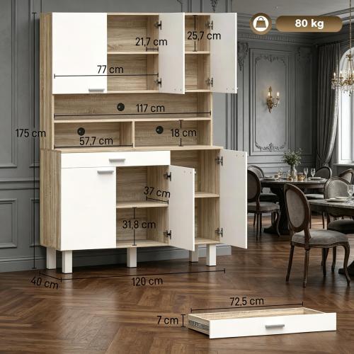 Dimensions du meuble de cuisine haut 120x40x175 cm