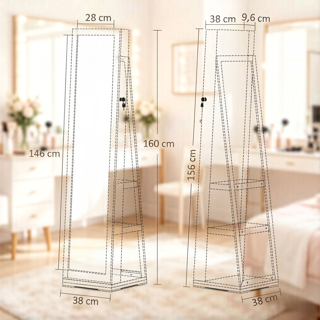 Dimensions du miroir