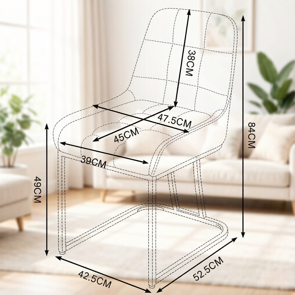 Dimensions du chaise de salle à manger