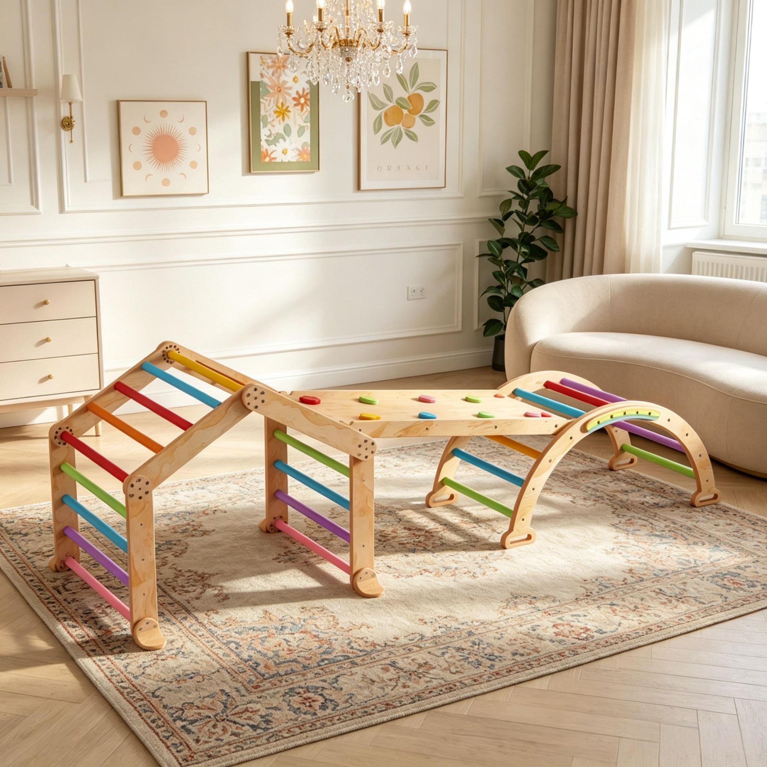 Meuble enfant, structure pliante, 100 x 52,5 x 48 cm, bois - vue 4