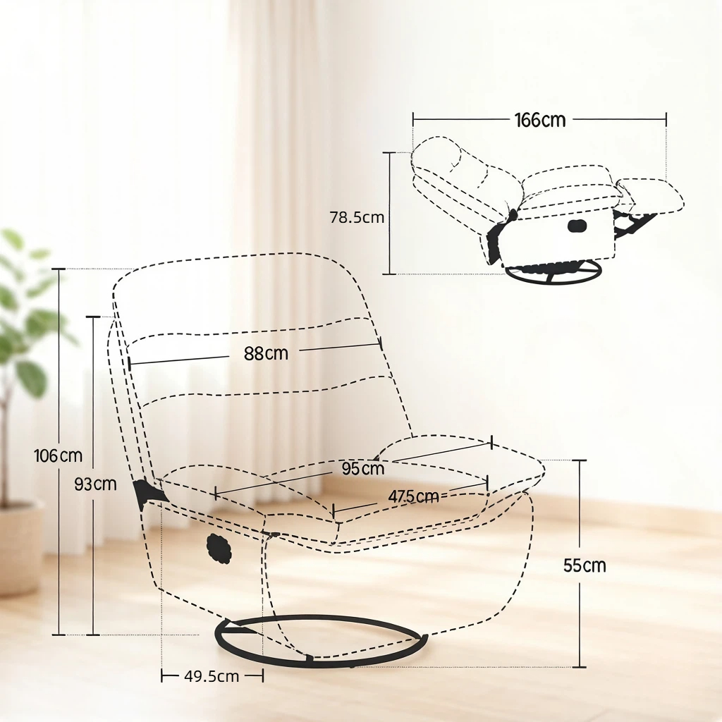 Dimensions du fauteuil à bascule