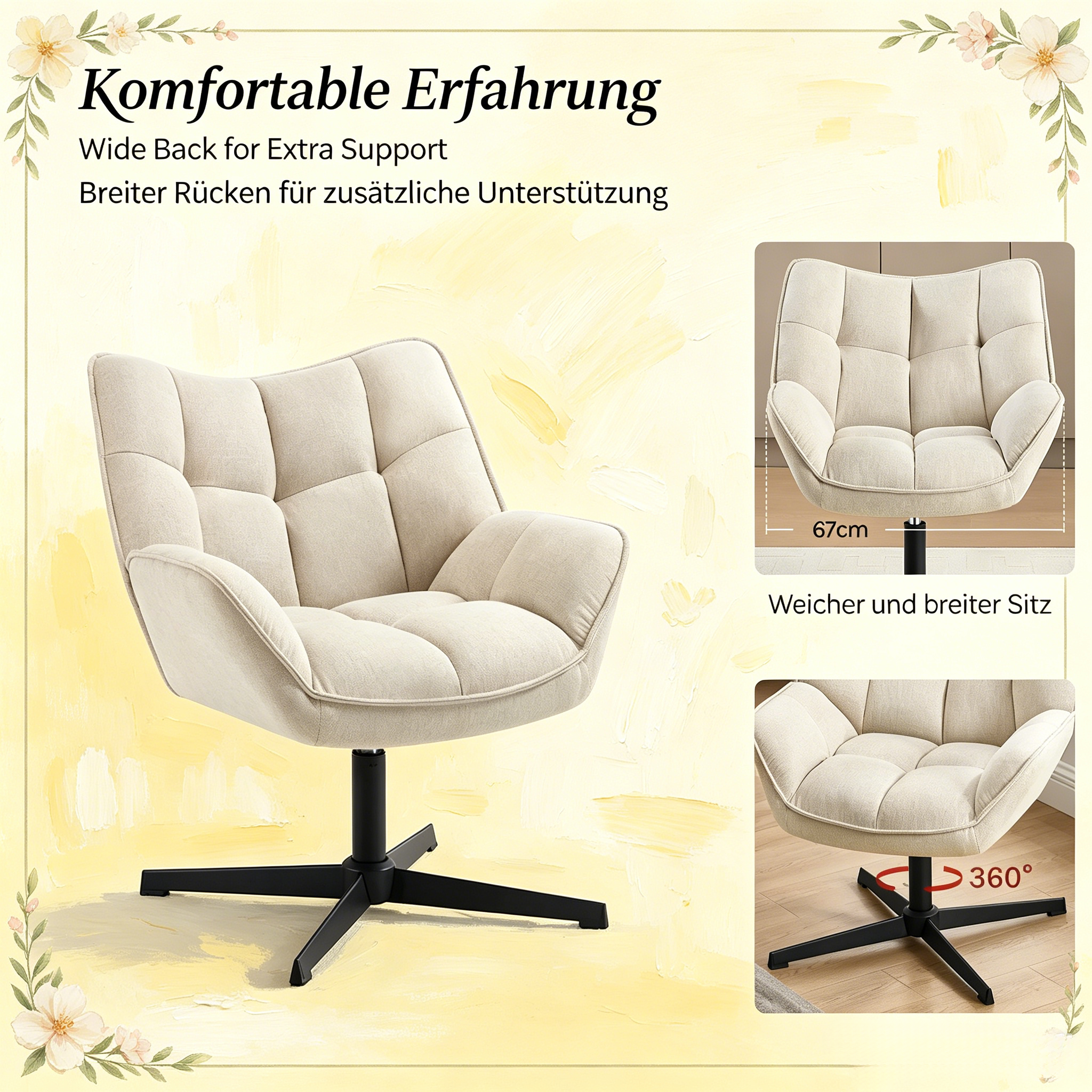 Dimensions du fauteuil d'appoint