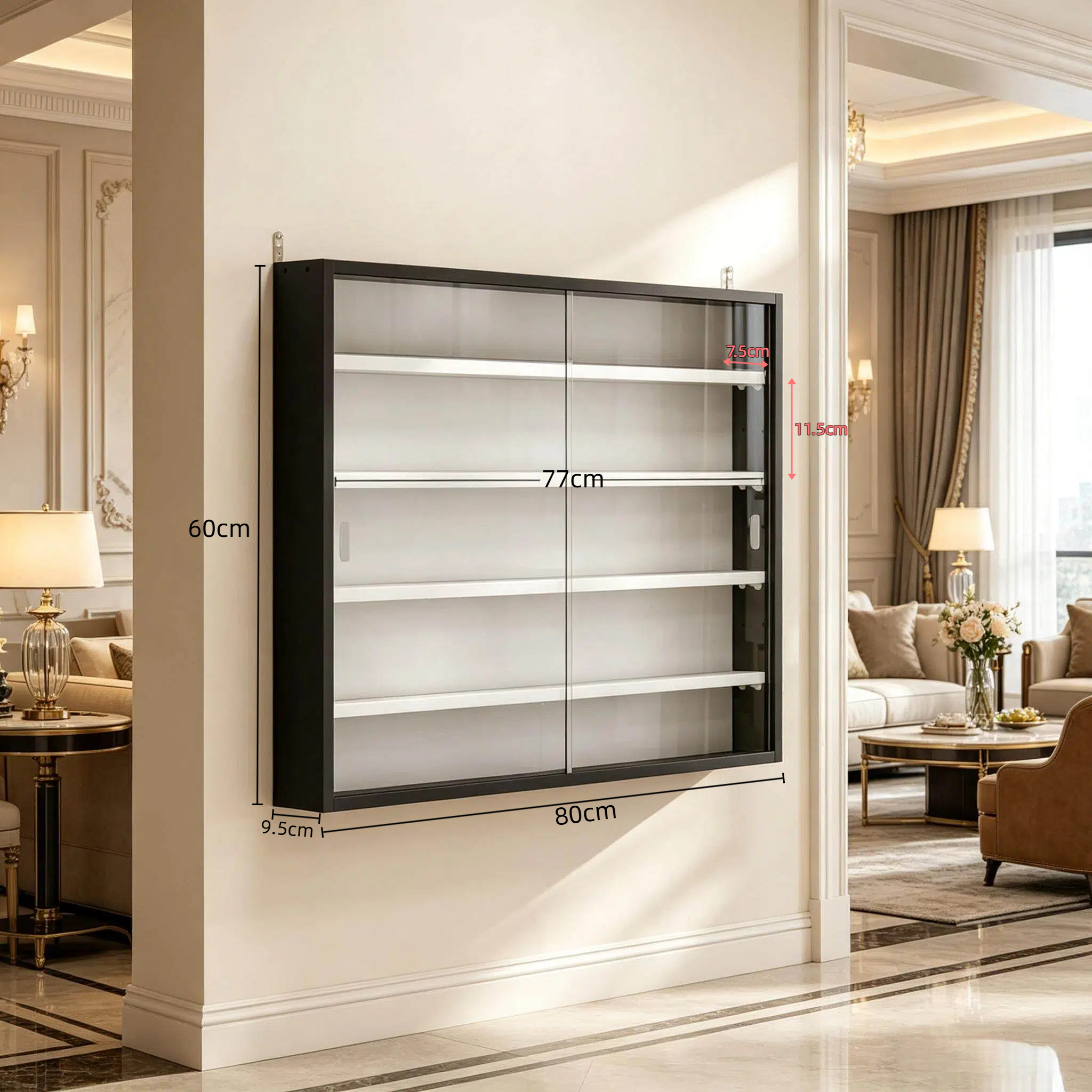 Dimensions du vitrine