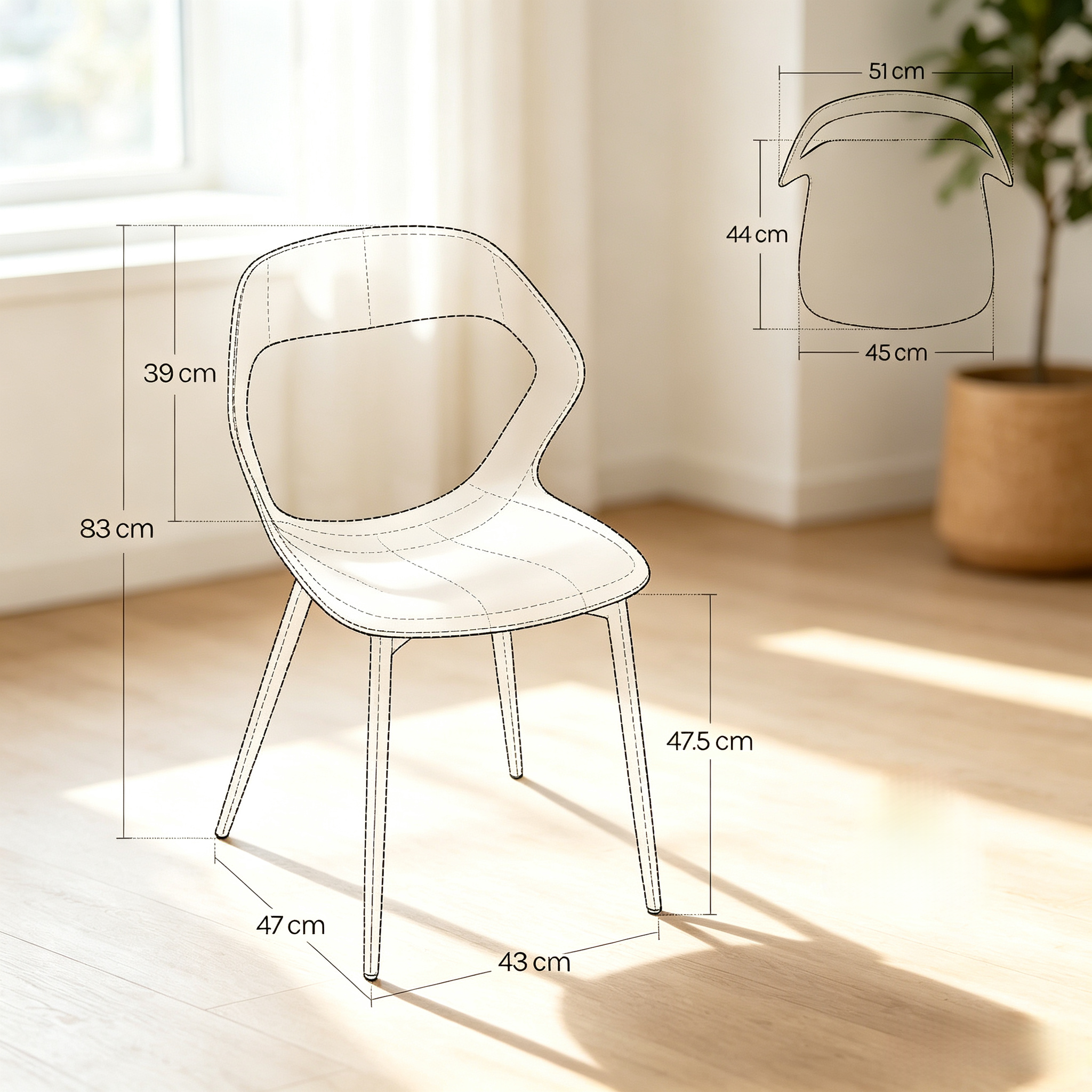 Dimensions du chaise de salle à manger