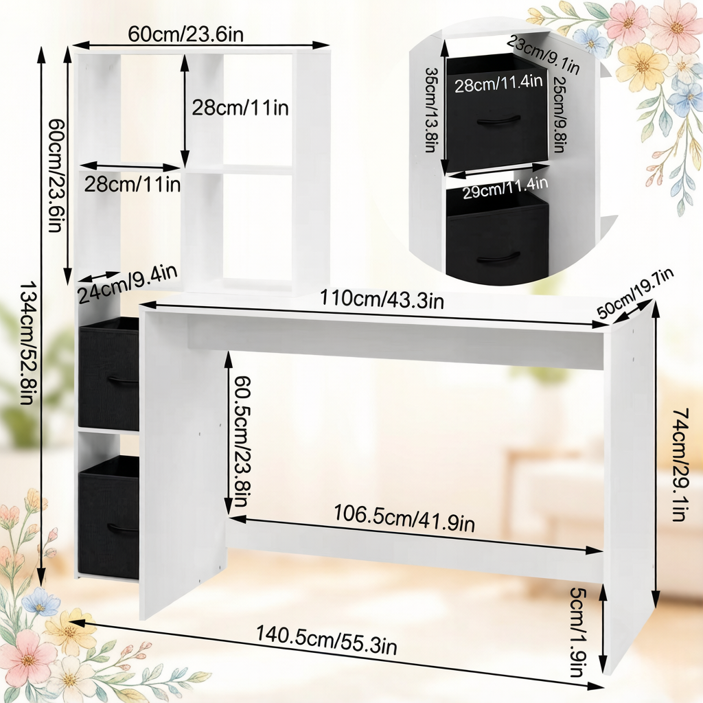 Dimensions du bureau