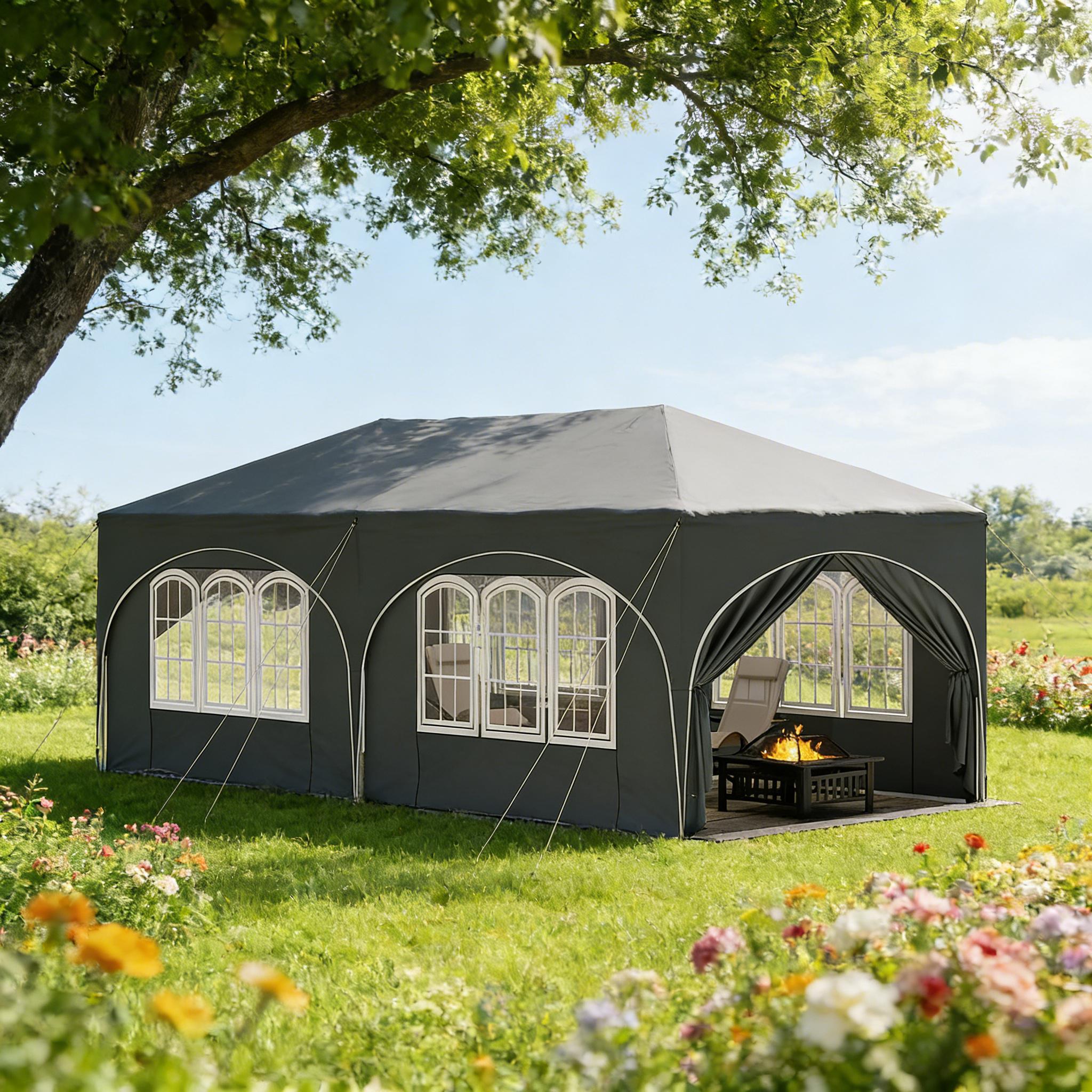 3x6m Gazebo mit 6 Seitenwänden, Parteizelt wassera