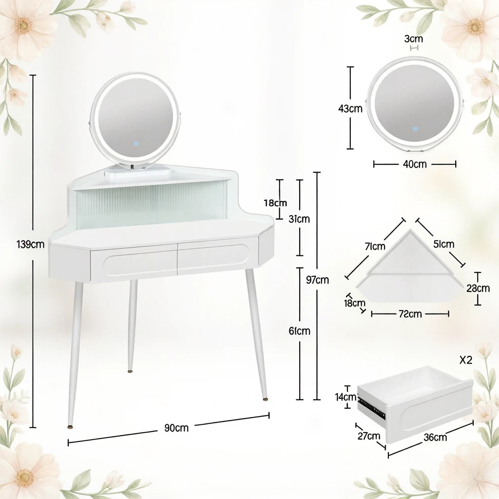Dimensions du miroir