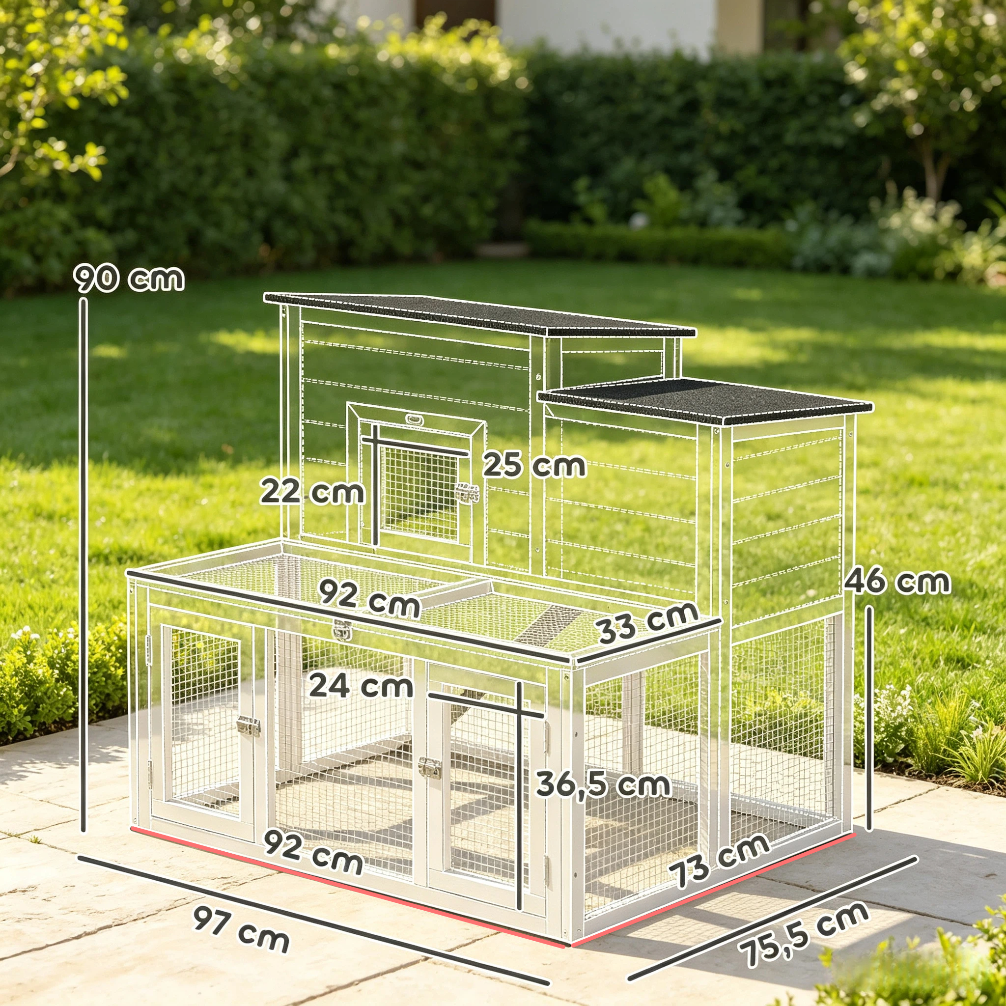 Dimensions du enclos extérieur