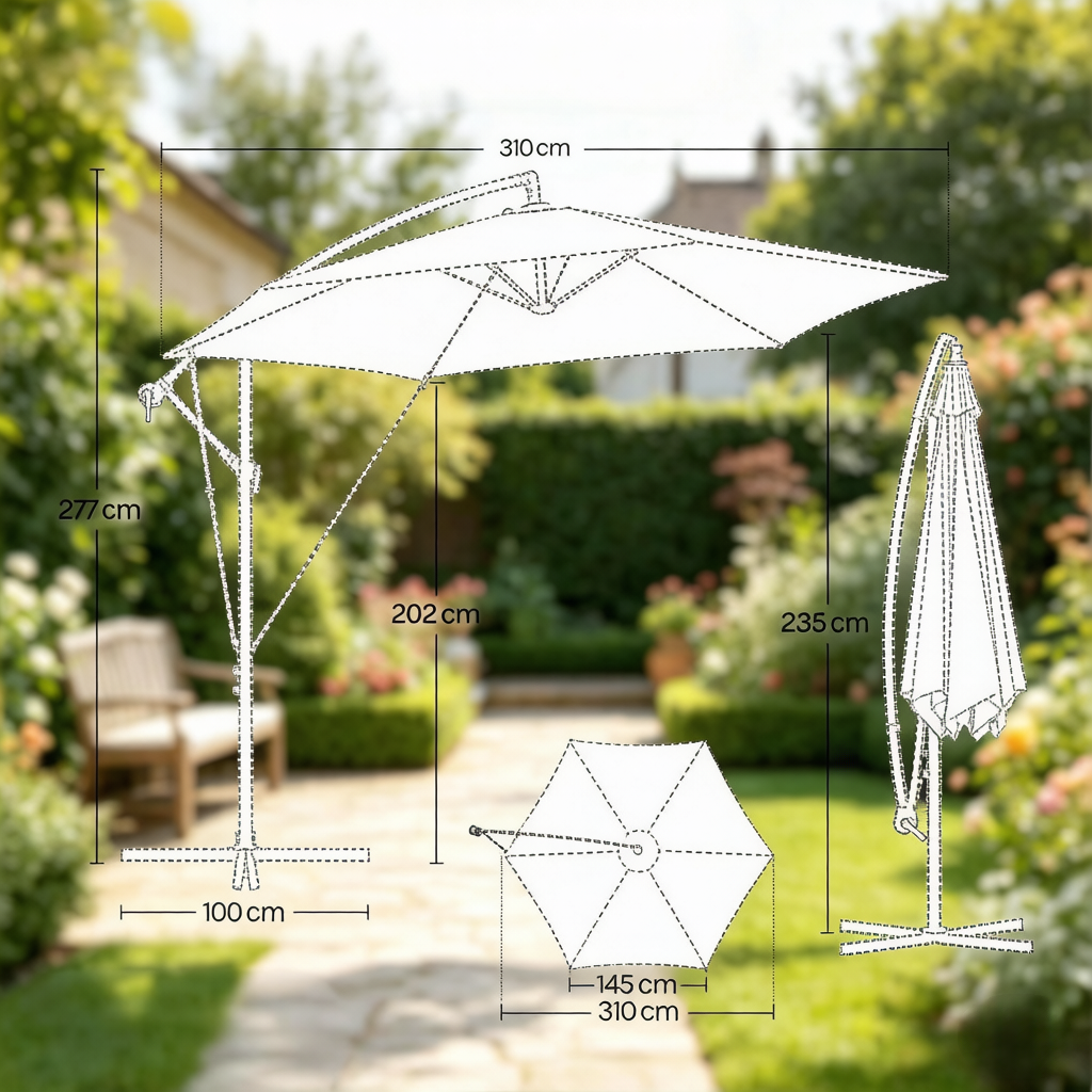 Dimensions du parasol