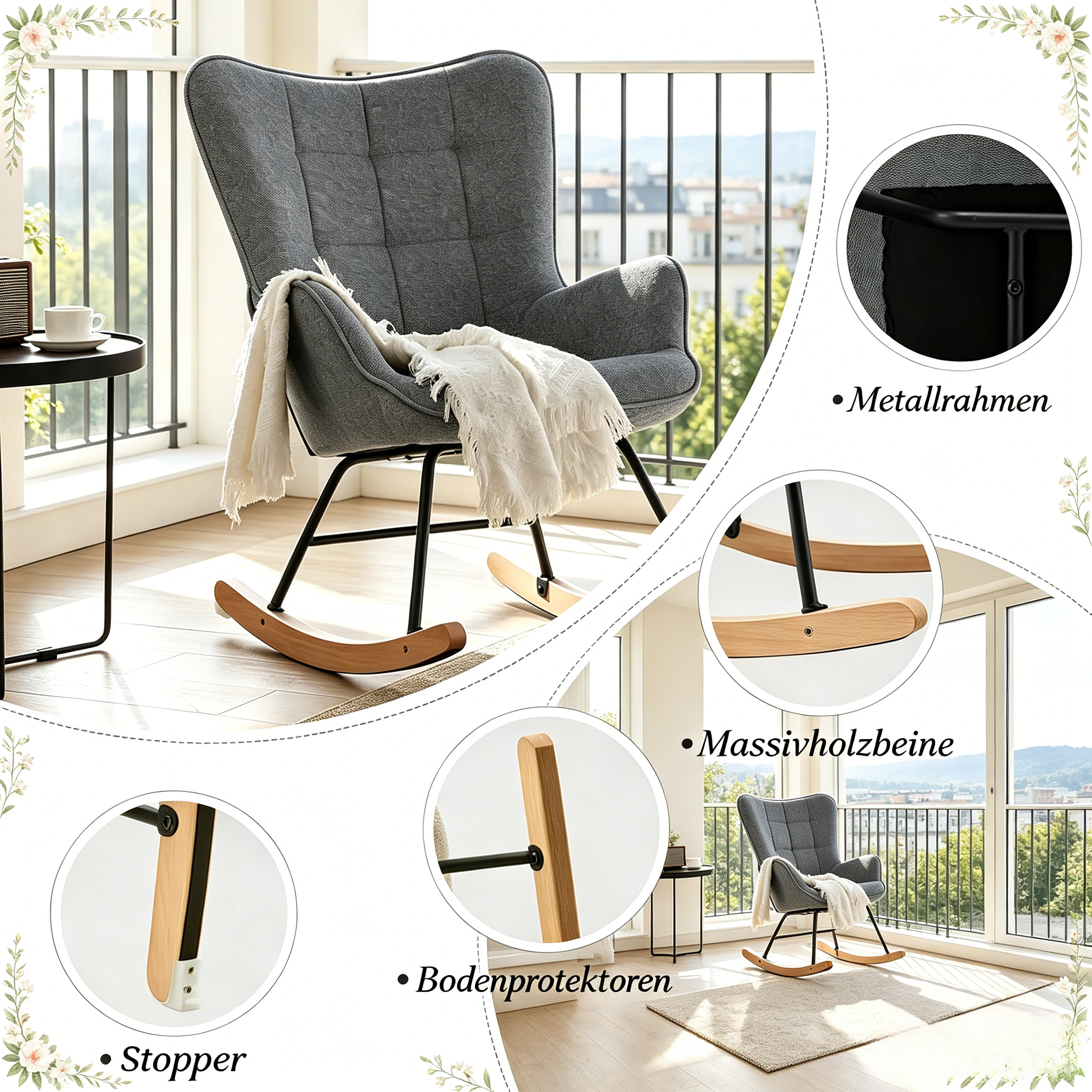 Détail du fauteuil à bascule