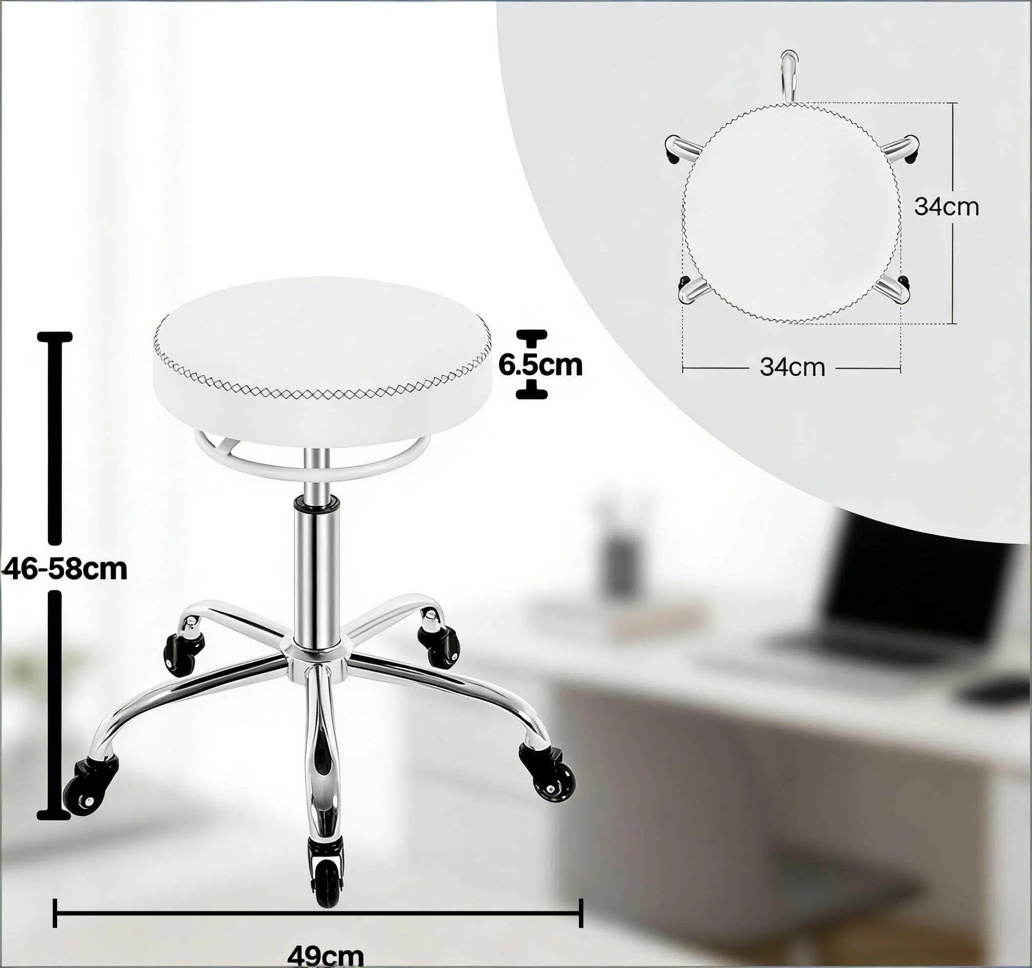 Dimensions du fauteuil de bureau