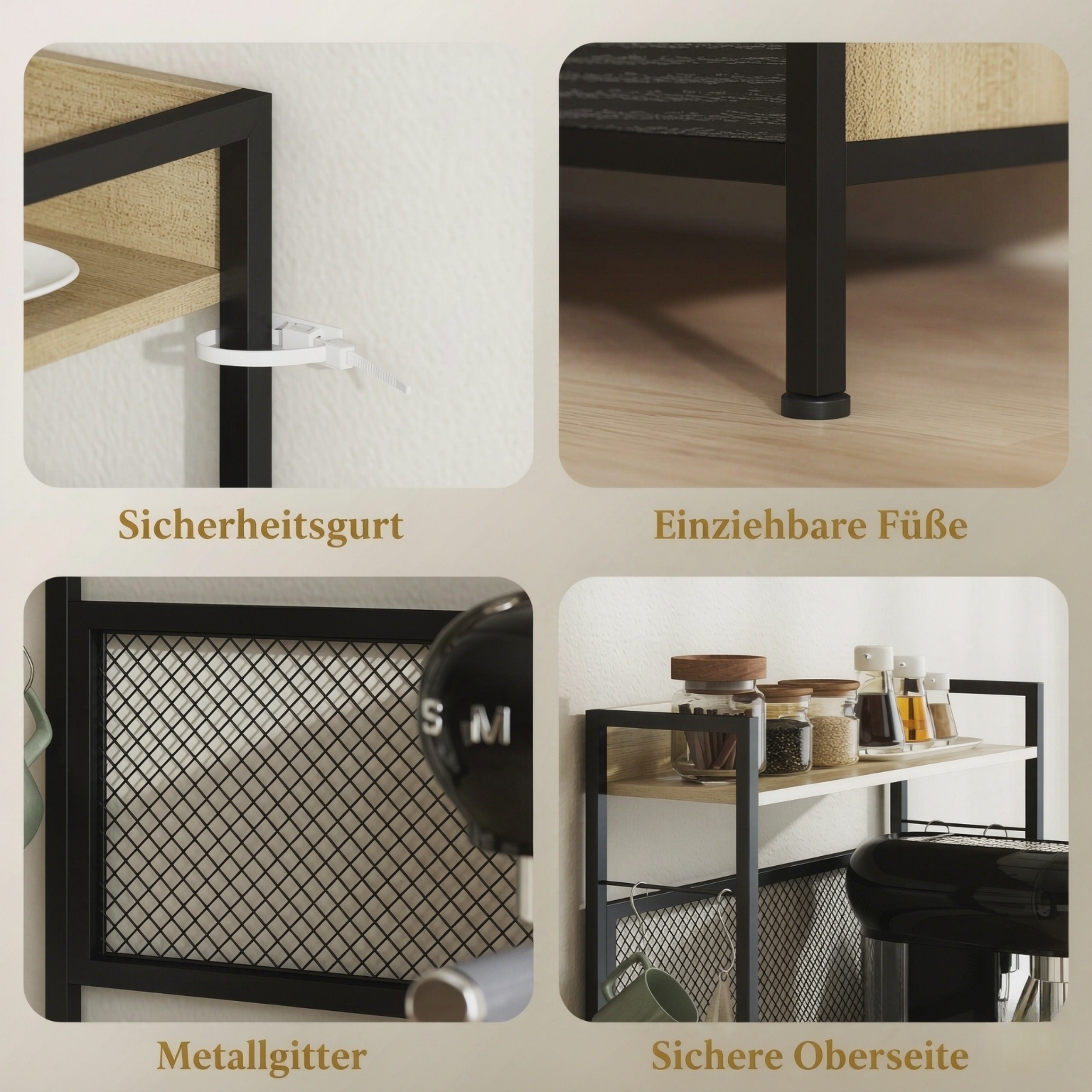 Buffet cuisine industriel noir bois