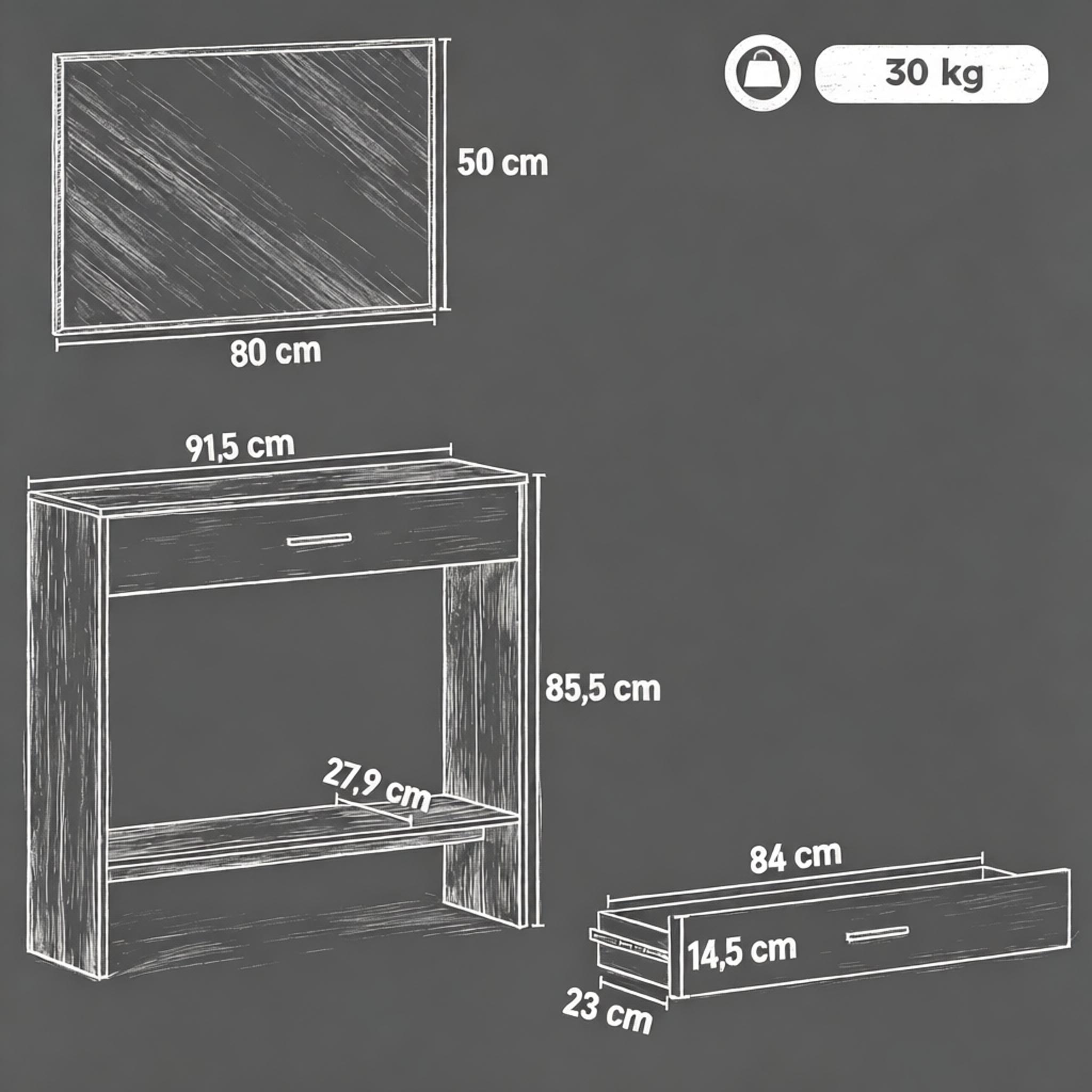 Dimensions du miroir