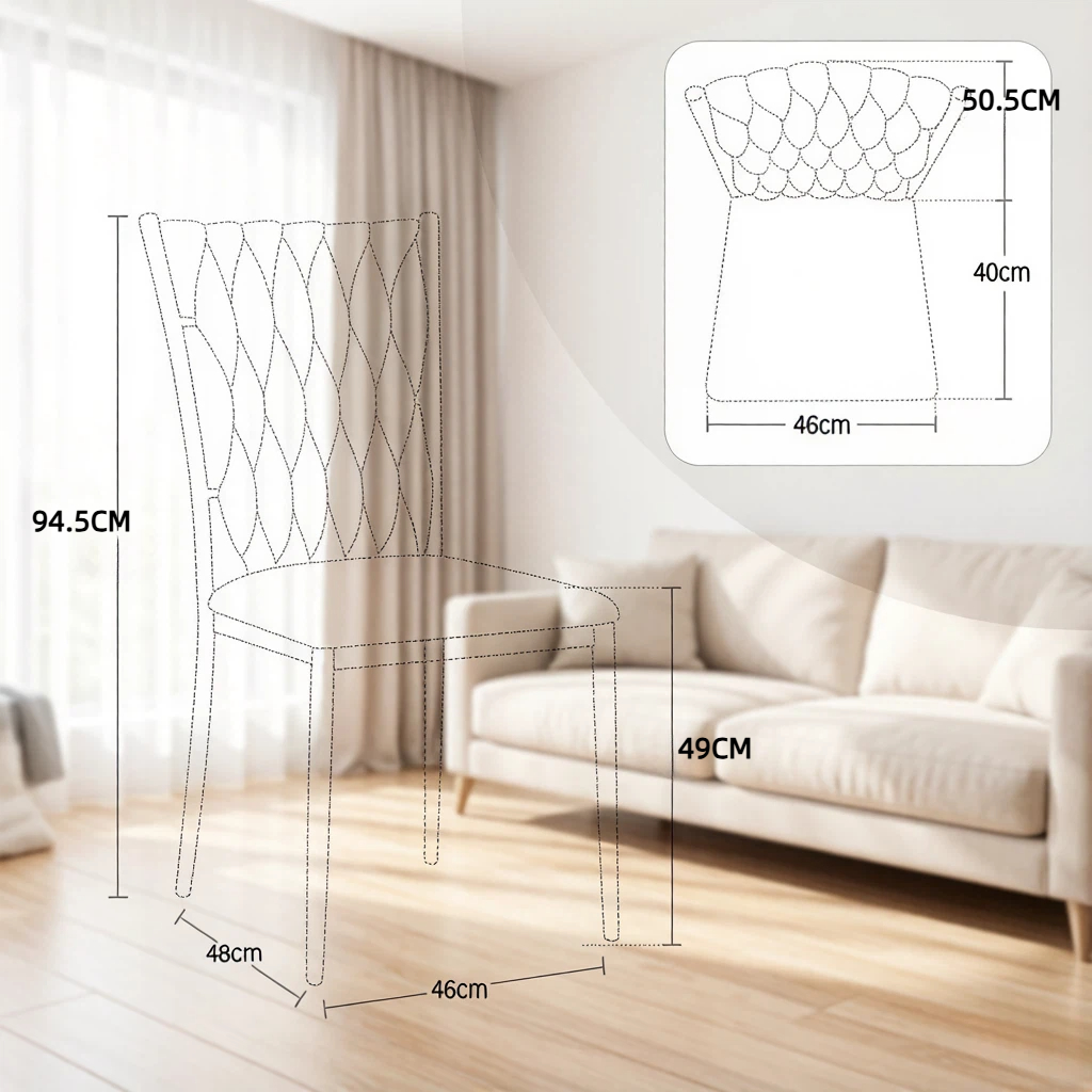 Dimensions du chaise de salle à manger