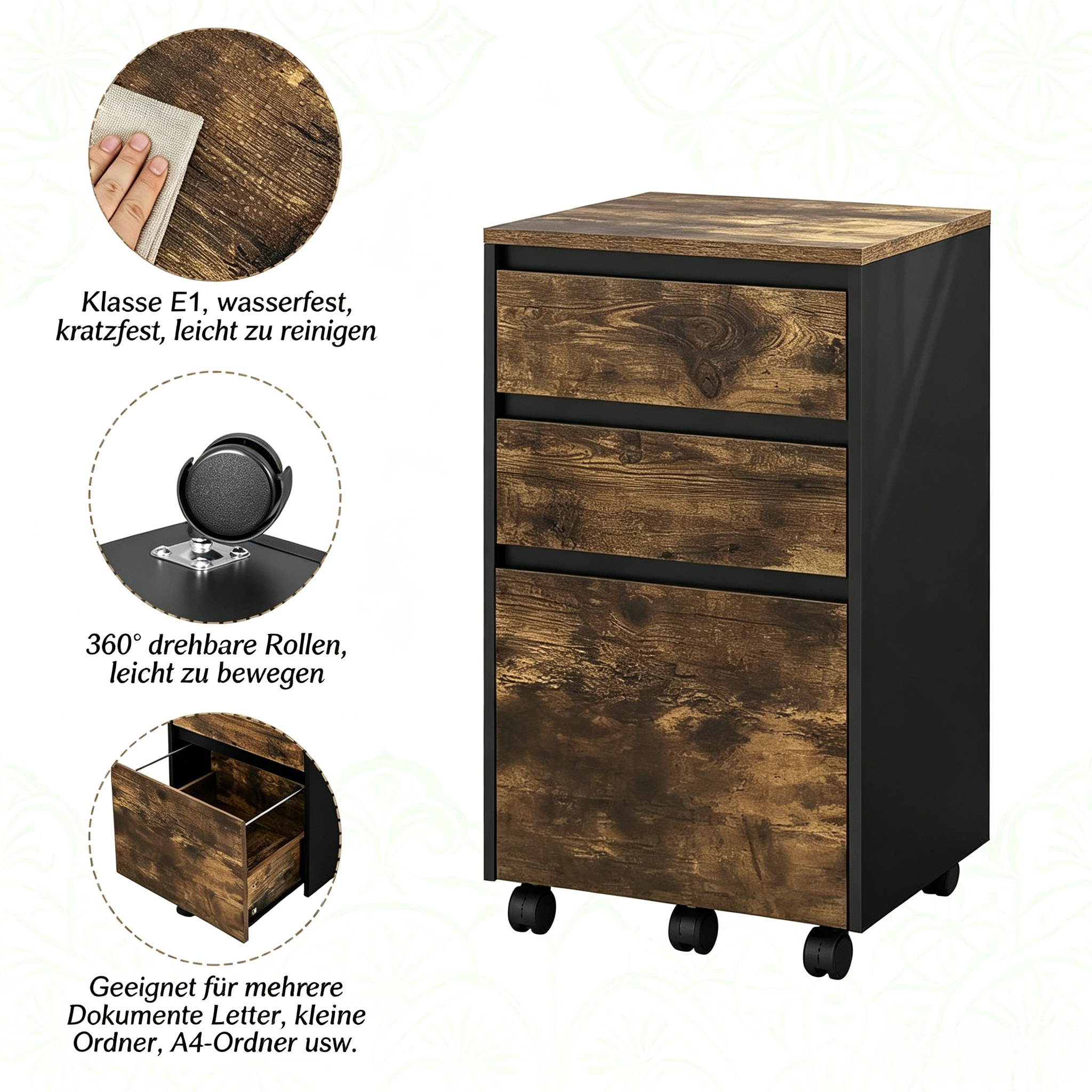 Détail du caisson de bureau